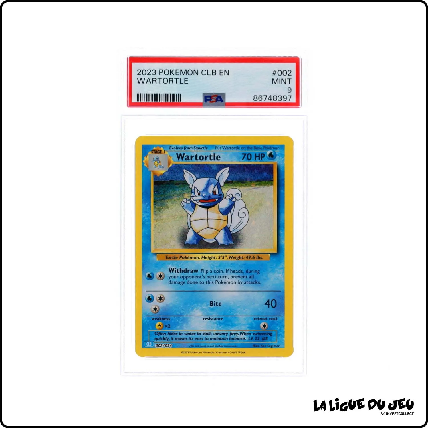 Holo - Pokemon - Classic Deck Blastoise - Wartortle - 002/034 - PSA 9 - Anglais