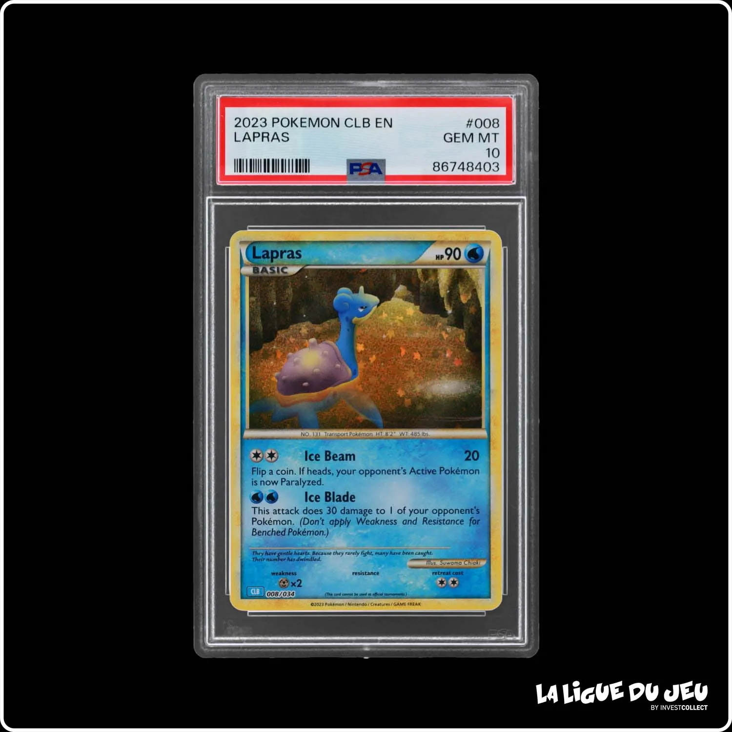 Holo - Pokemon - Classic Deck Blastoise - Lapras - 008/034 - PSA 10 - Anglais