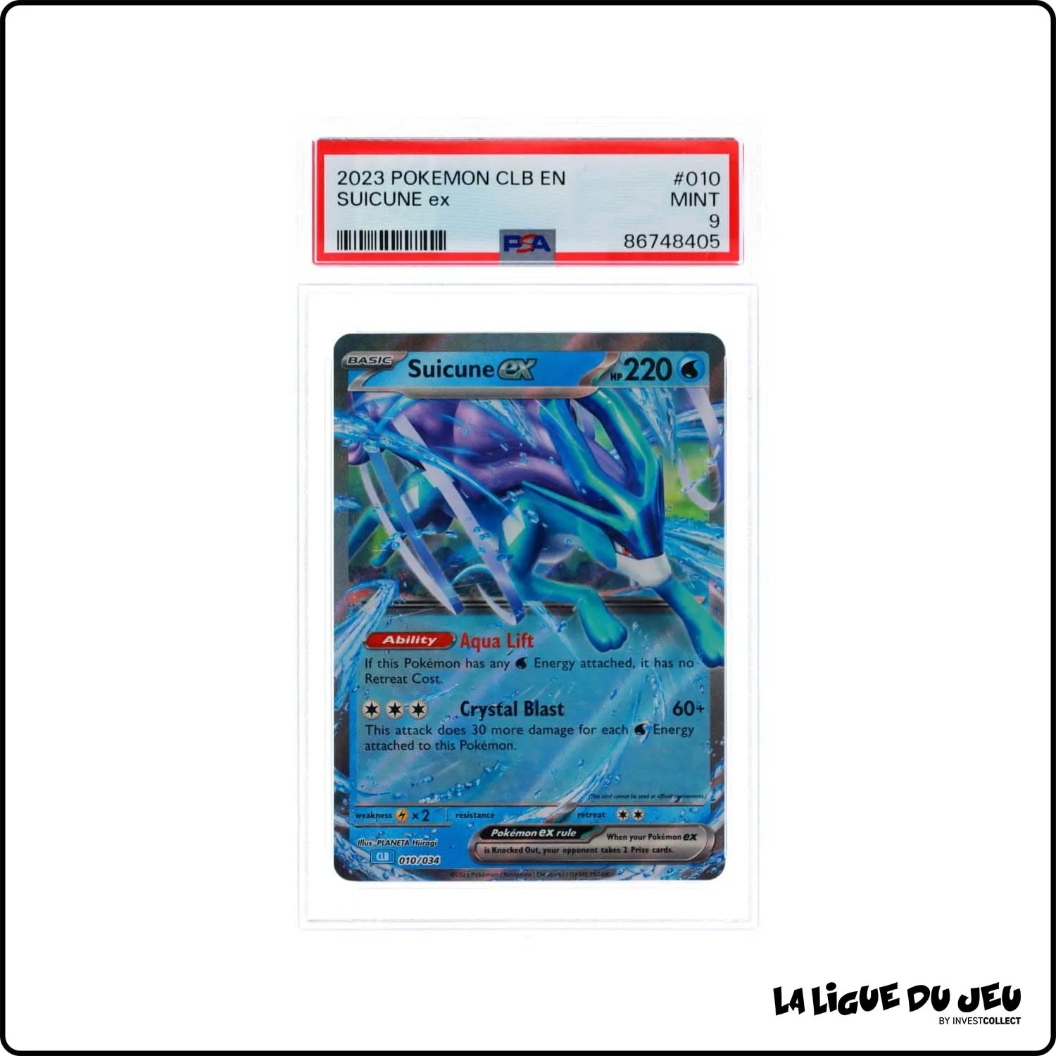 Holo - Pokemon - Classic Deck Blastoise - Suicune EX - 010/034 - PSA 9 - Anglais