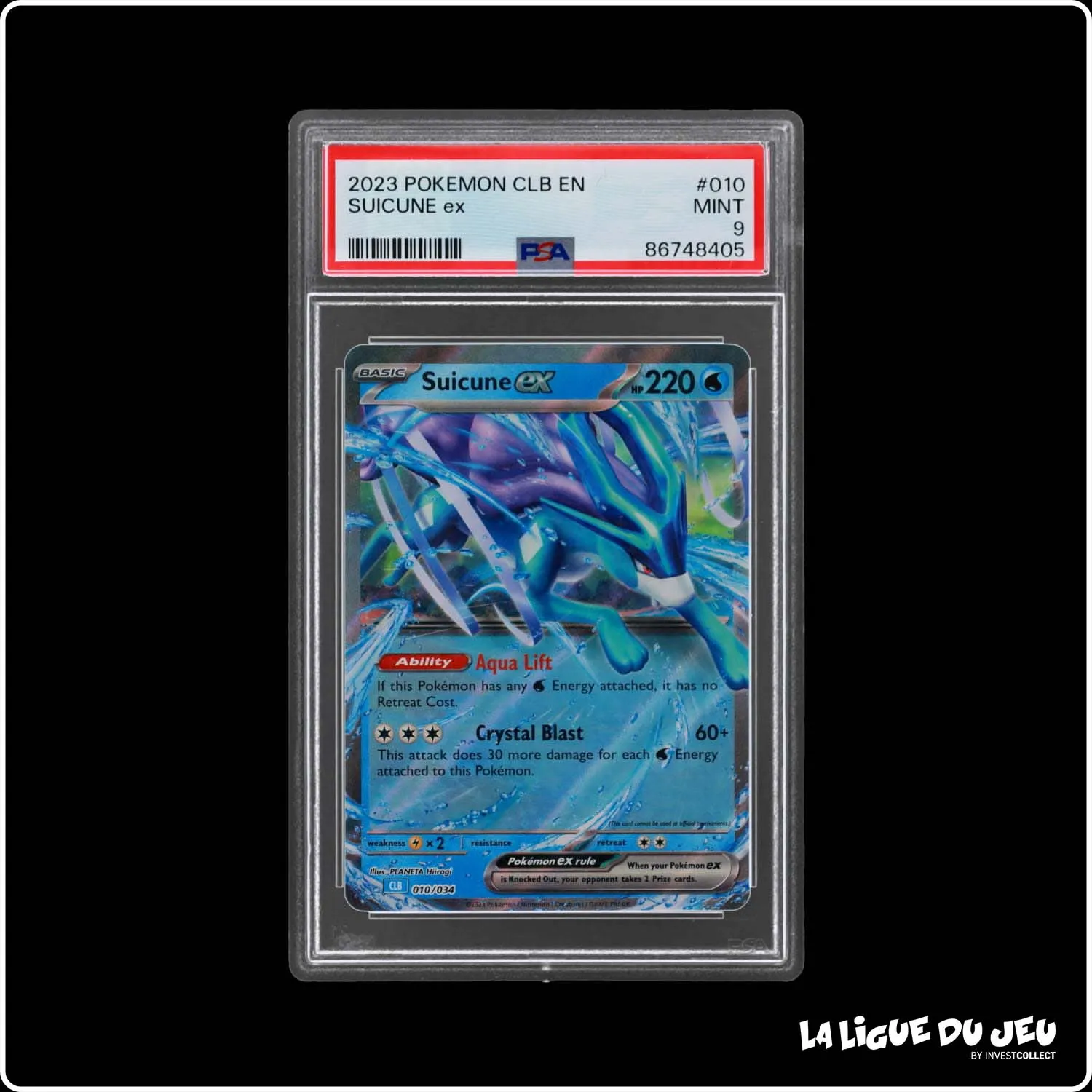 Holo - Pokemon - Classic Deck Blastoise - Suicune EX - 010/034 - PSA 9 - Anglais