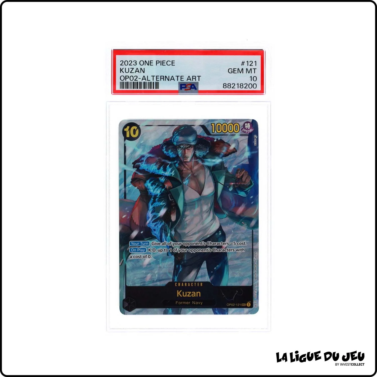 Secrète - One Piece - Paramount War - Kuzan Alt Art - OP02-121 - PSA 10 - Anglais