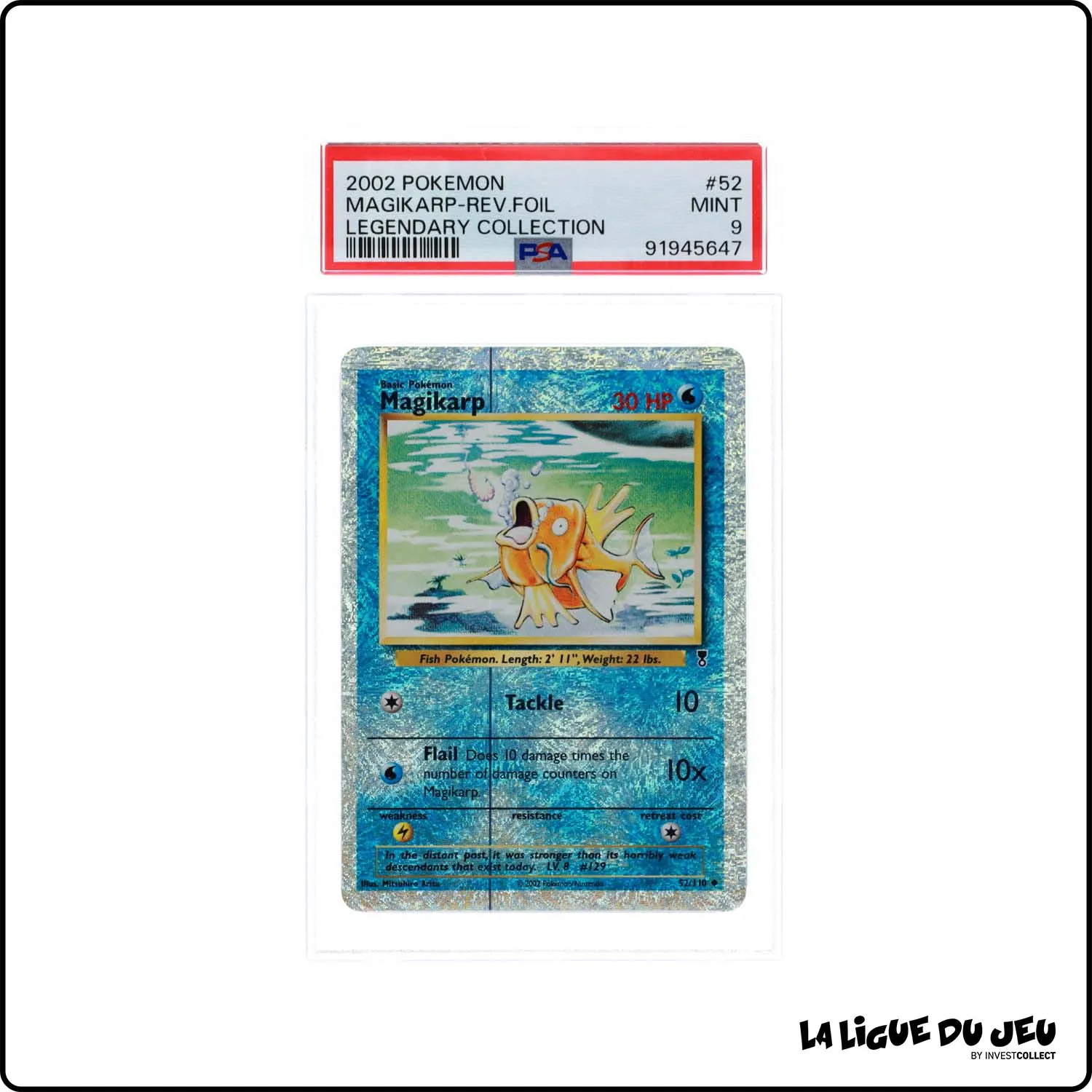 Peu Commune - Pokemon - Legendary Collection - Magikarp 52/110 - Reverse Foil - PSA 9 - Anglais