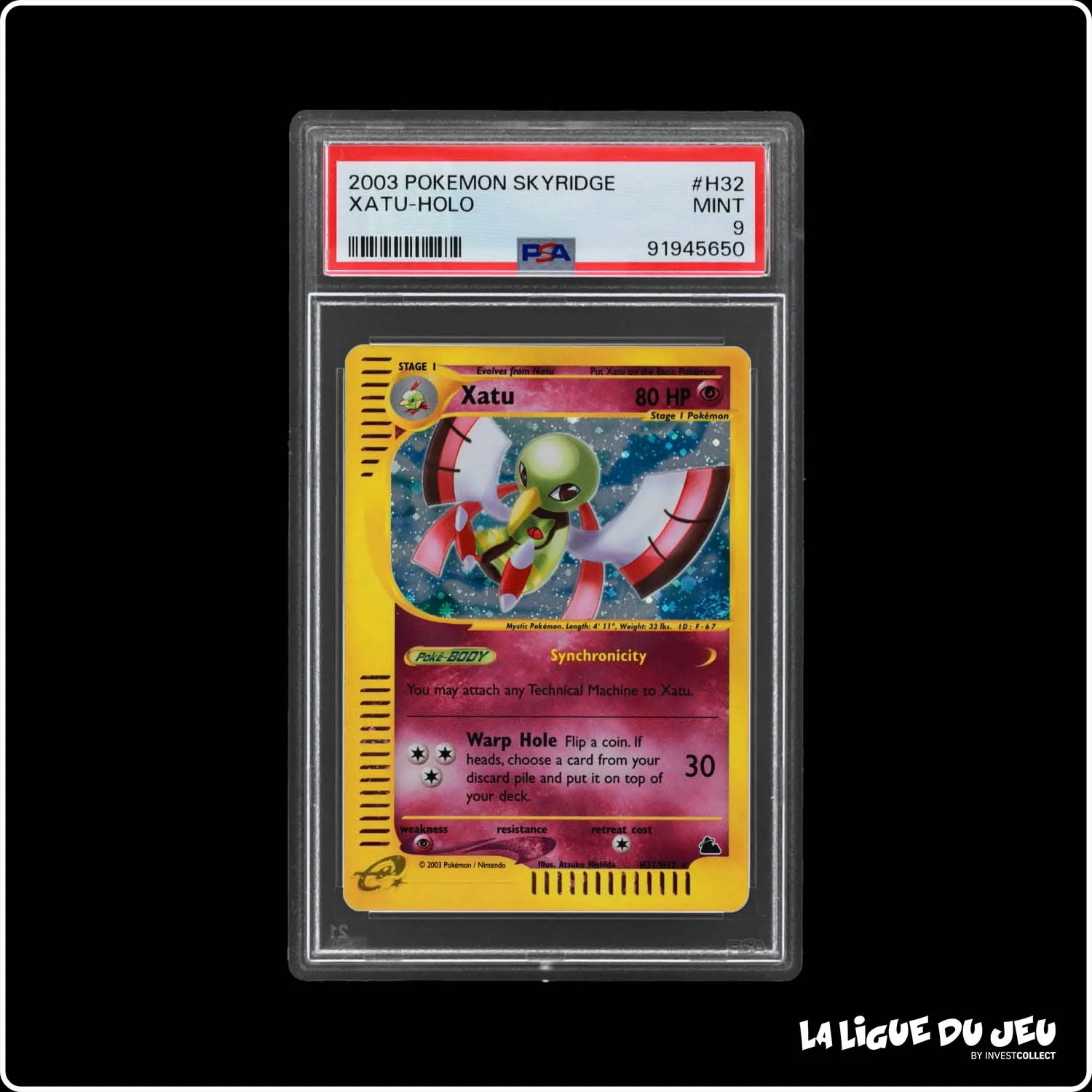 Holo - Pokemon - Skyridge - Xatu H32/H32 - PSA 9 - Anglais