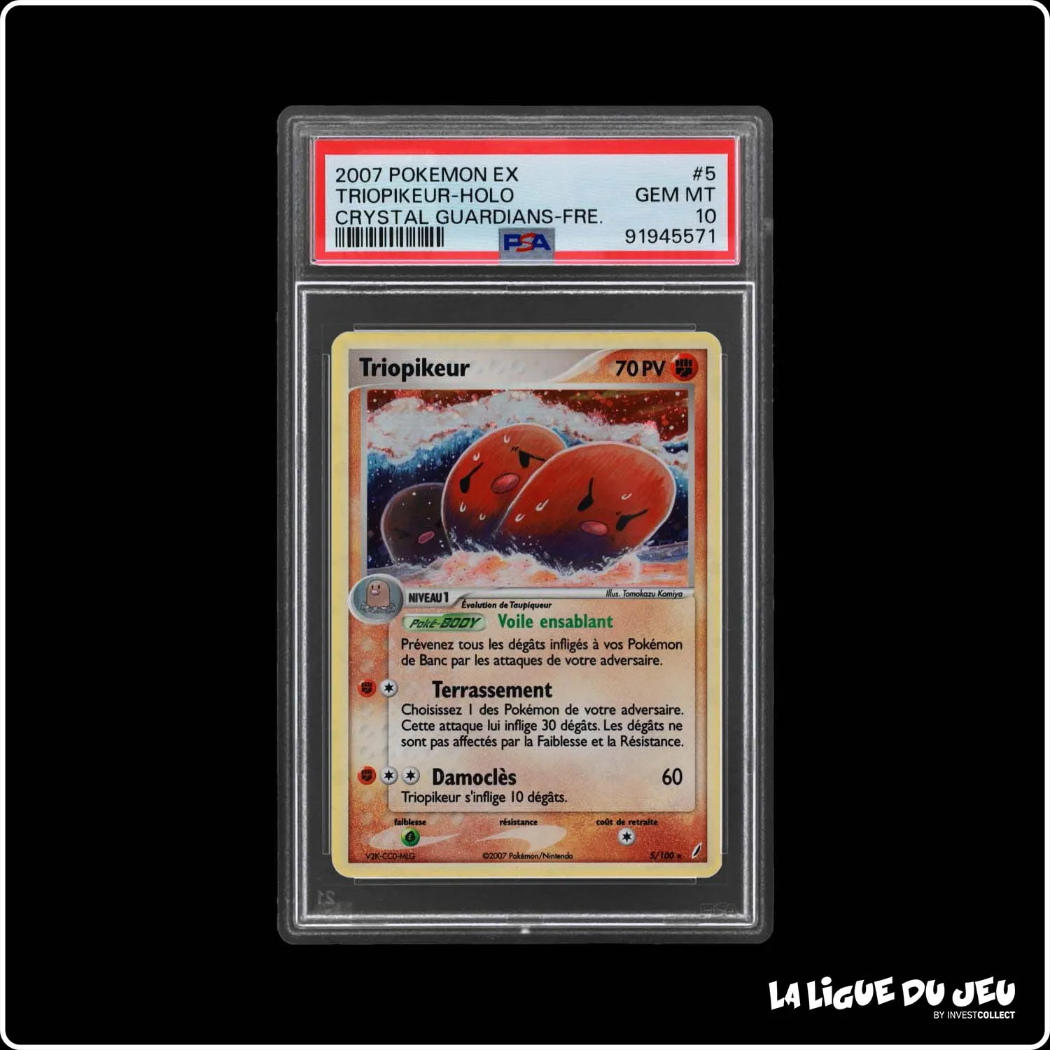 Holo - Pokemon - Gardiens de Cristal - Triopikeur 5/100 - PSA 10 - Français