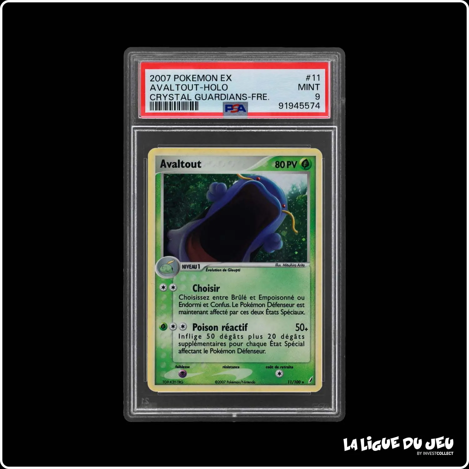 Holo - Pokemon - Gardiens de Cristal - Avaltout 11/100 - PSA 9 - Français