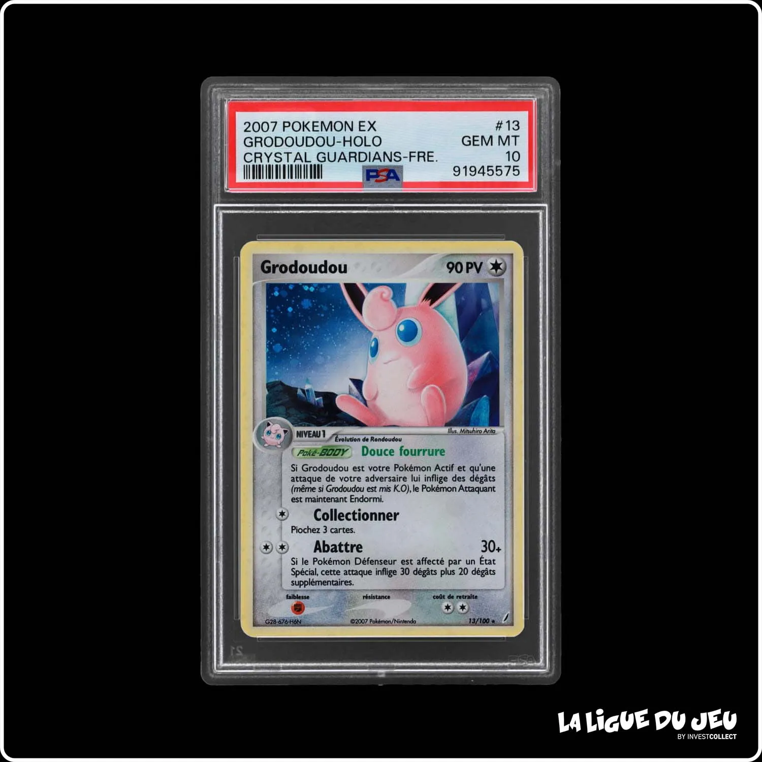 Holo - Pokemon - Gardiens de Cristal - Grodoudou 13/100 - PSA 10 - Français