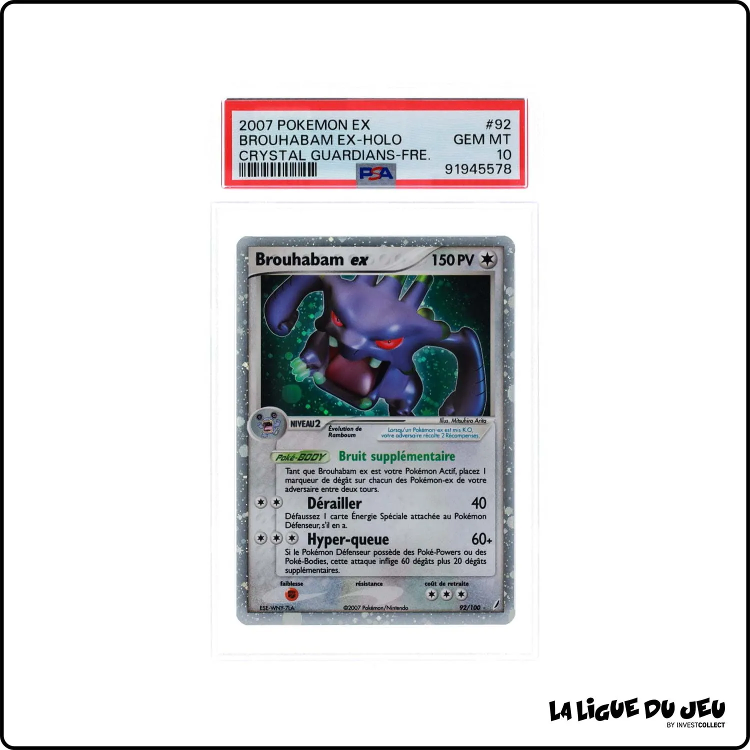 Ultra - Pokemon - Gardiens de Cristal - Brouhabam ex 92/100 - PSA 10 - Français