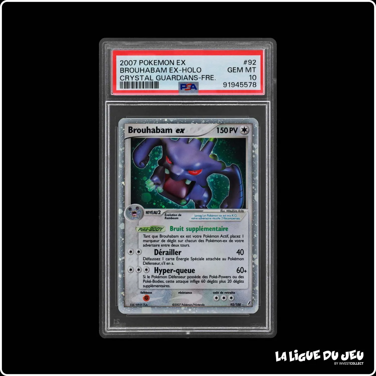 Ultra - Pokemon - Gardiens de Cristal - Brouhabam ex 92/100 - PSA 10 - Français