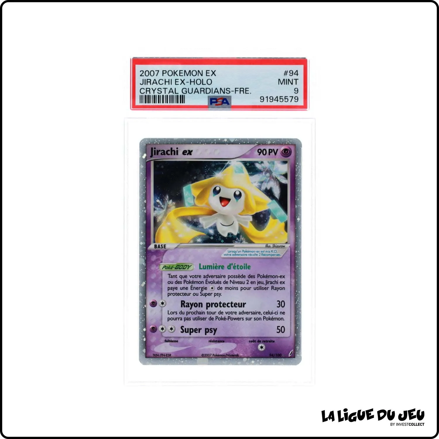 Ultra - Pokemon - Gardiens de Cristal - Jirachi ex 94/100 - PSA 9 - Français