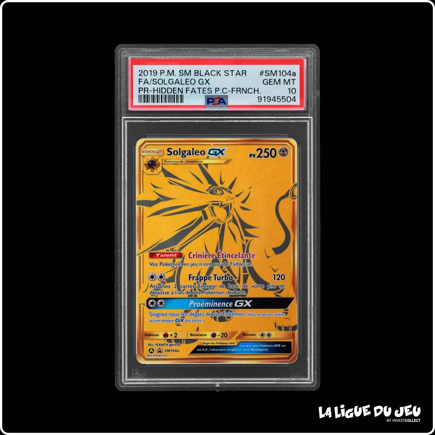 Promo - Pokemon - Soleil et Lune Promo - Solgaleo GX SM104a - PSA 10 - Français