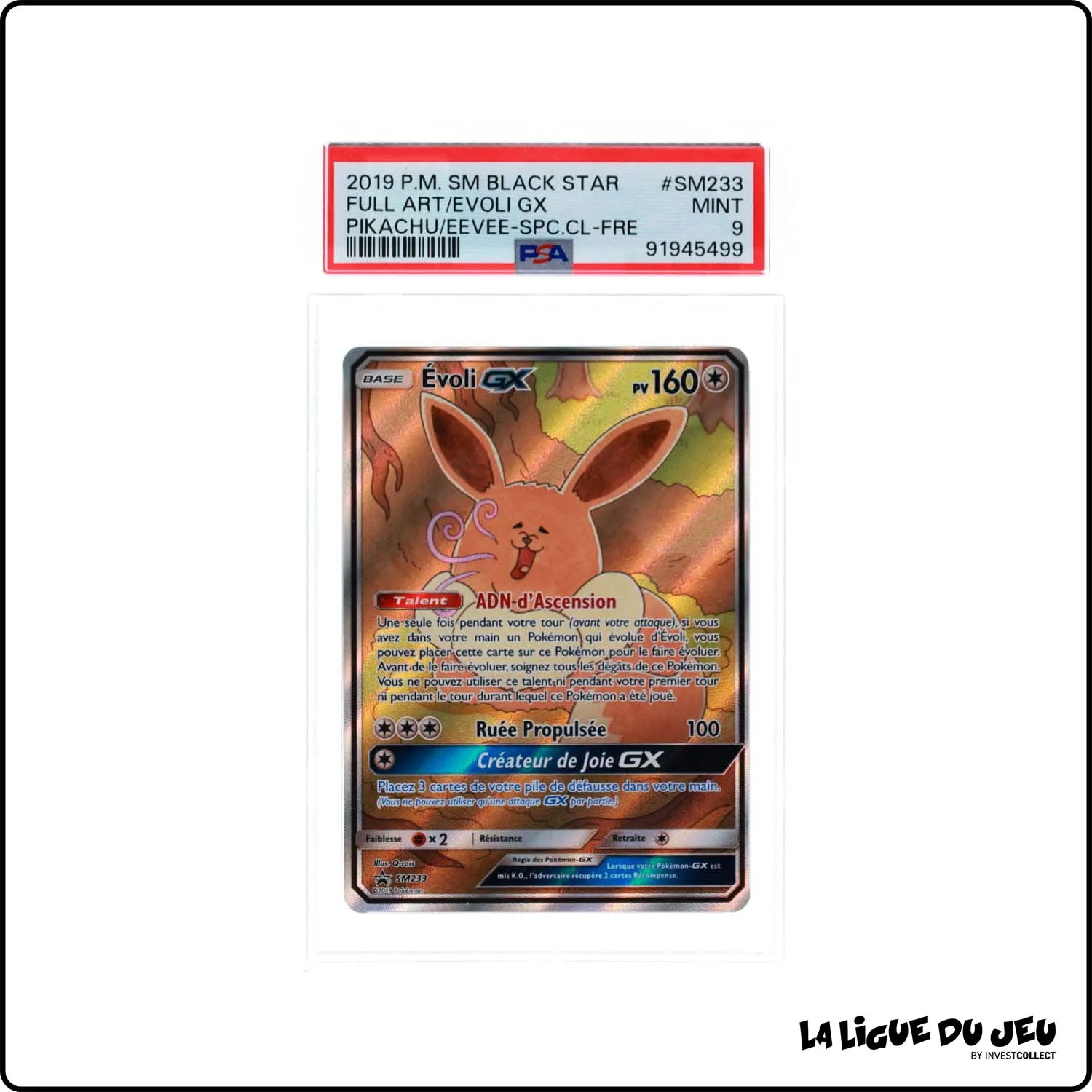 Promo - Pokemon - Soleil et Lune Promo - Évoli GX SM233 - PSA 9 - Français