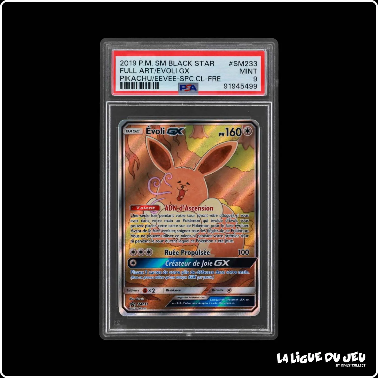 Promo - Pokemon - Soleil et Lune Promo - Évoli GX SM233 - PSA 9 - Français