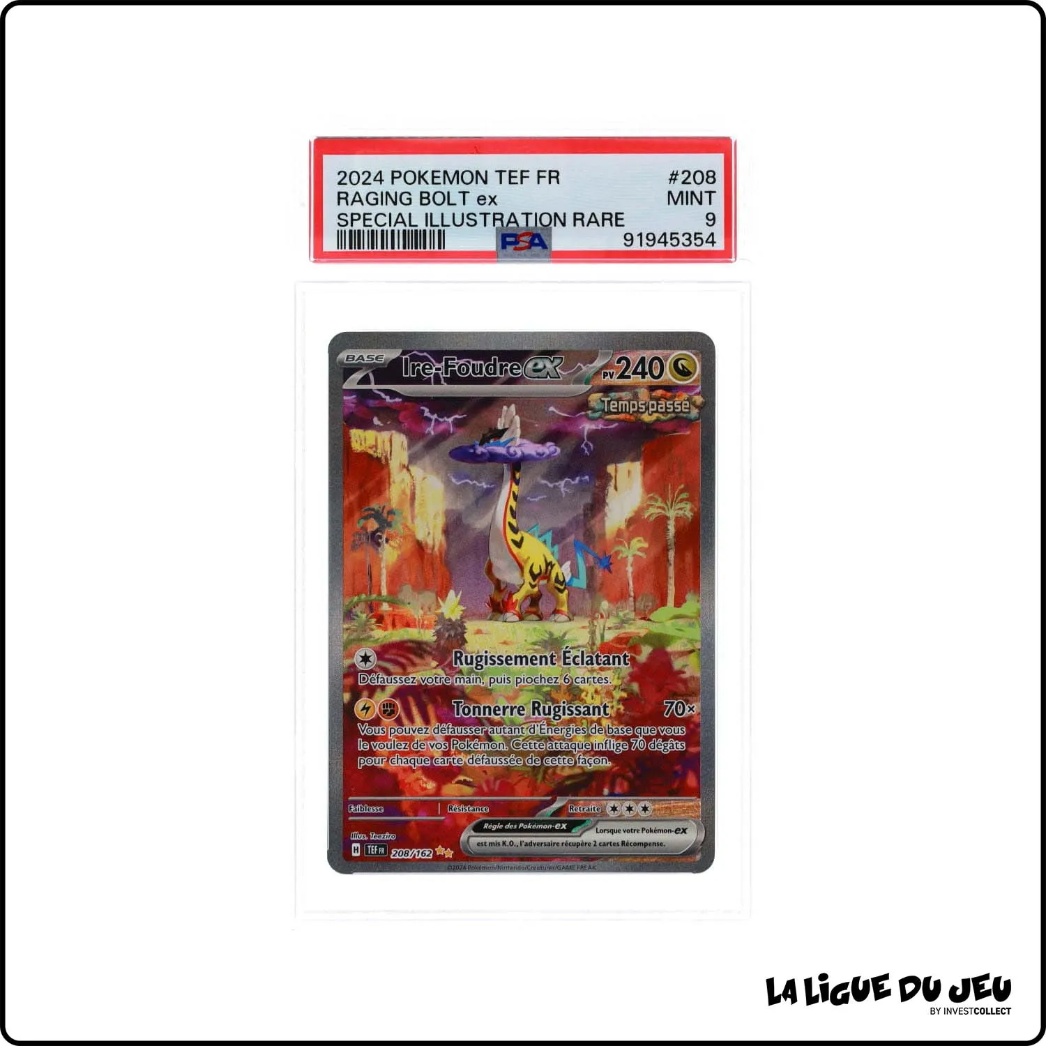 ISR - Pokemon - Forces Temporelles - Ire-Foudre ex 208/162 - PSA 9 - Français