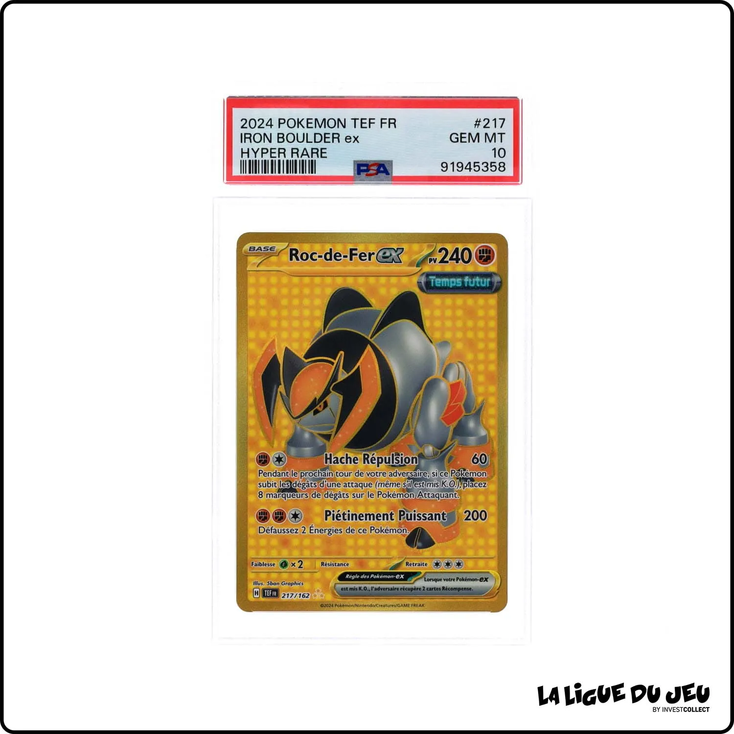 Secrete - Pokemon - Forces Temporelles - Roc-de-Fer ex 217/162 - PSA 10 - Français