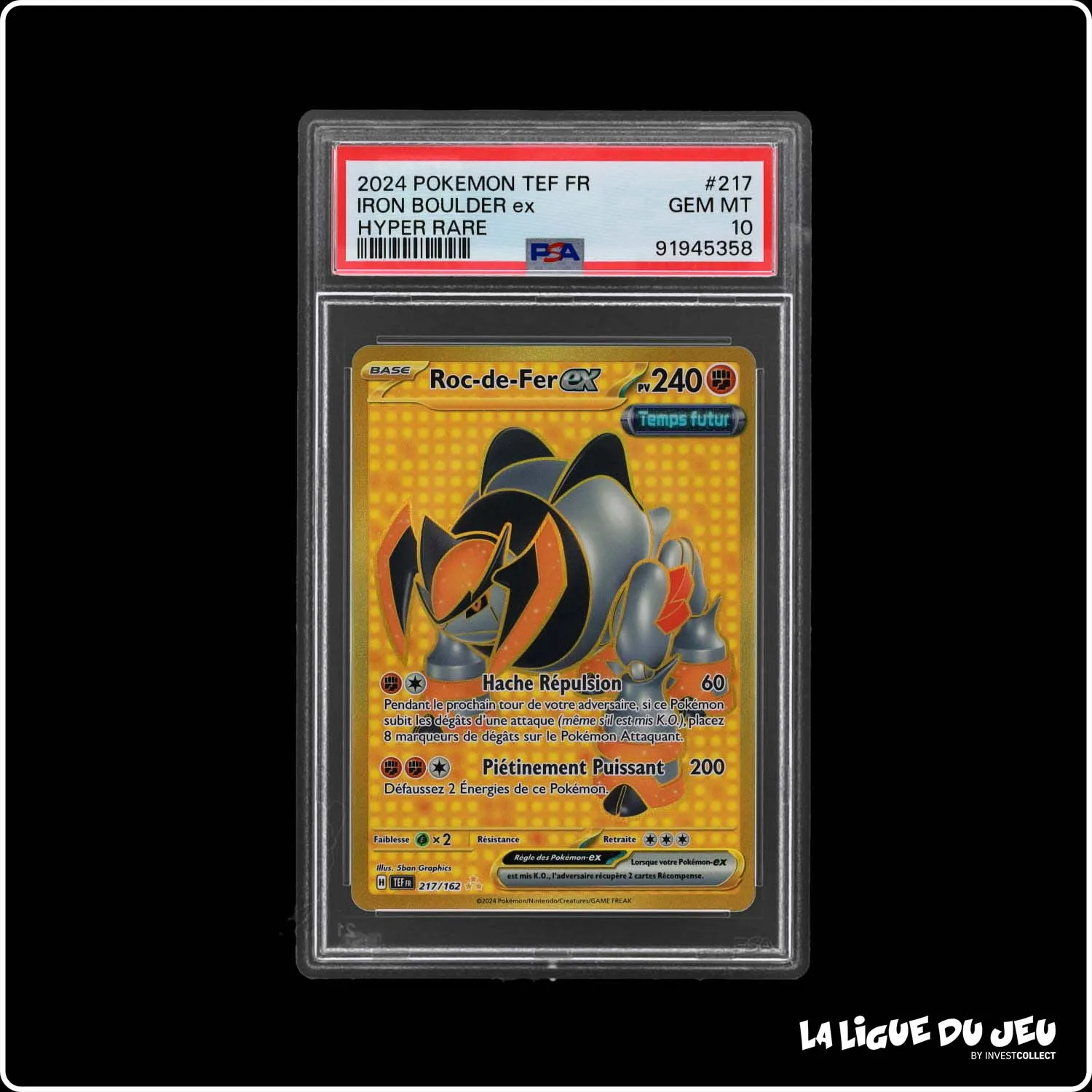 Secrete - Pokemon - Forces Temporelles - Roc-de-Fer ex 217/162 - PSA 10 - Français