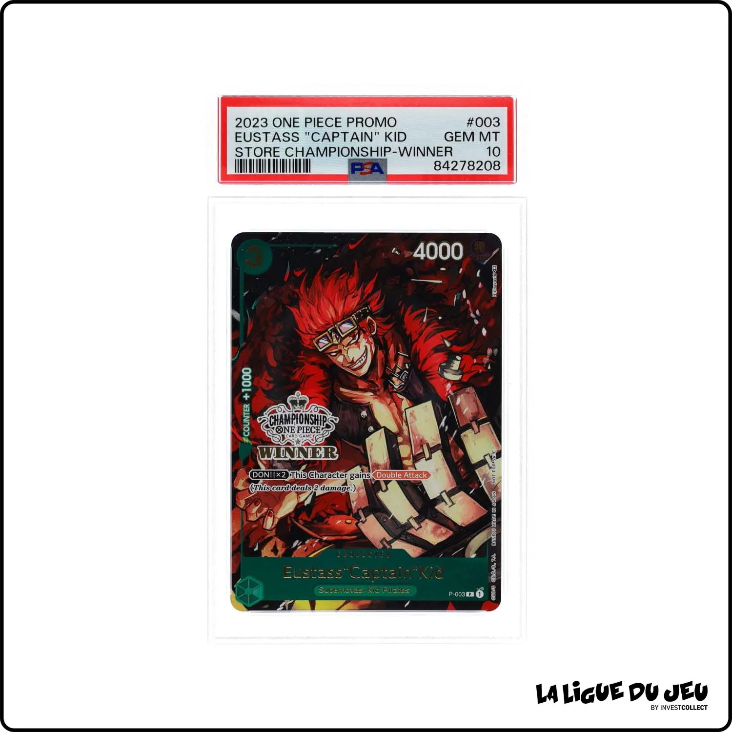 Promo - One Piece - Store Championship Winner - Eustass "Captain" Kid - P-003 - PSA 10 - Anglais