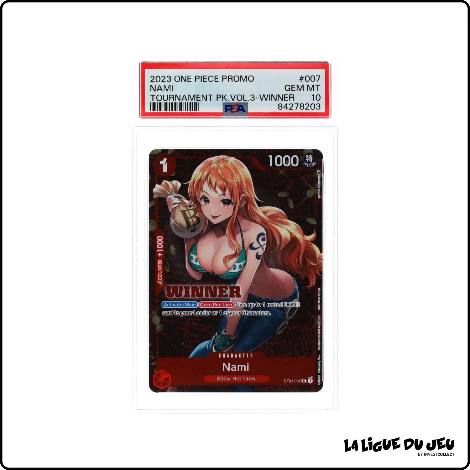 Promo - One Piece - Tournament Pack Vol.3 Winner - Nami - ST01-007 - PSA 10 - Anglais