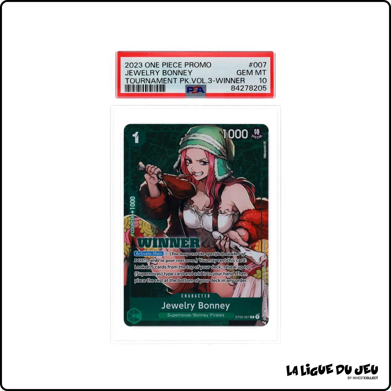 Promo - One Piece - Tournament Pack Vol.3 Winner - Jewelry Bonney - ST02-007 - PSA 10 - Anglais