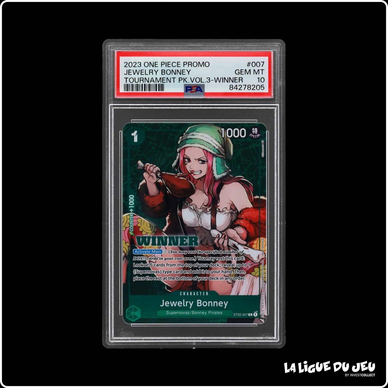 Promo - One Piece - Tournament Pack Vol.3 Winner - Jewelry Bonney - ST02-007 - PSA 10 - Anglais