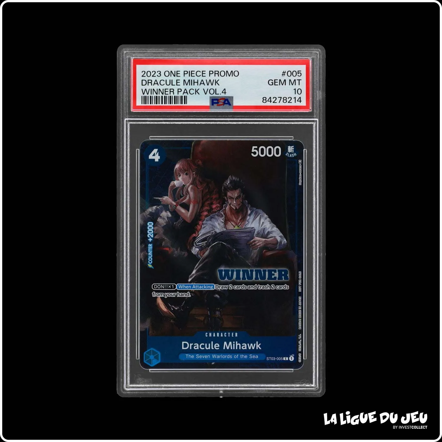 Promo - One Piece - Winner Pack Vol. 4 - Dracule Mihawk - ST03-005 - PSA 10 - Anglais