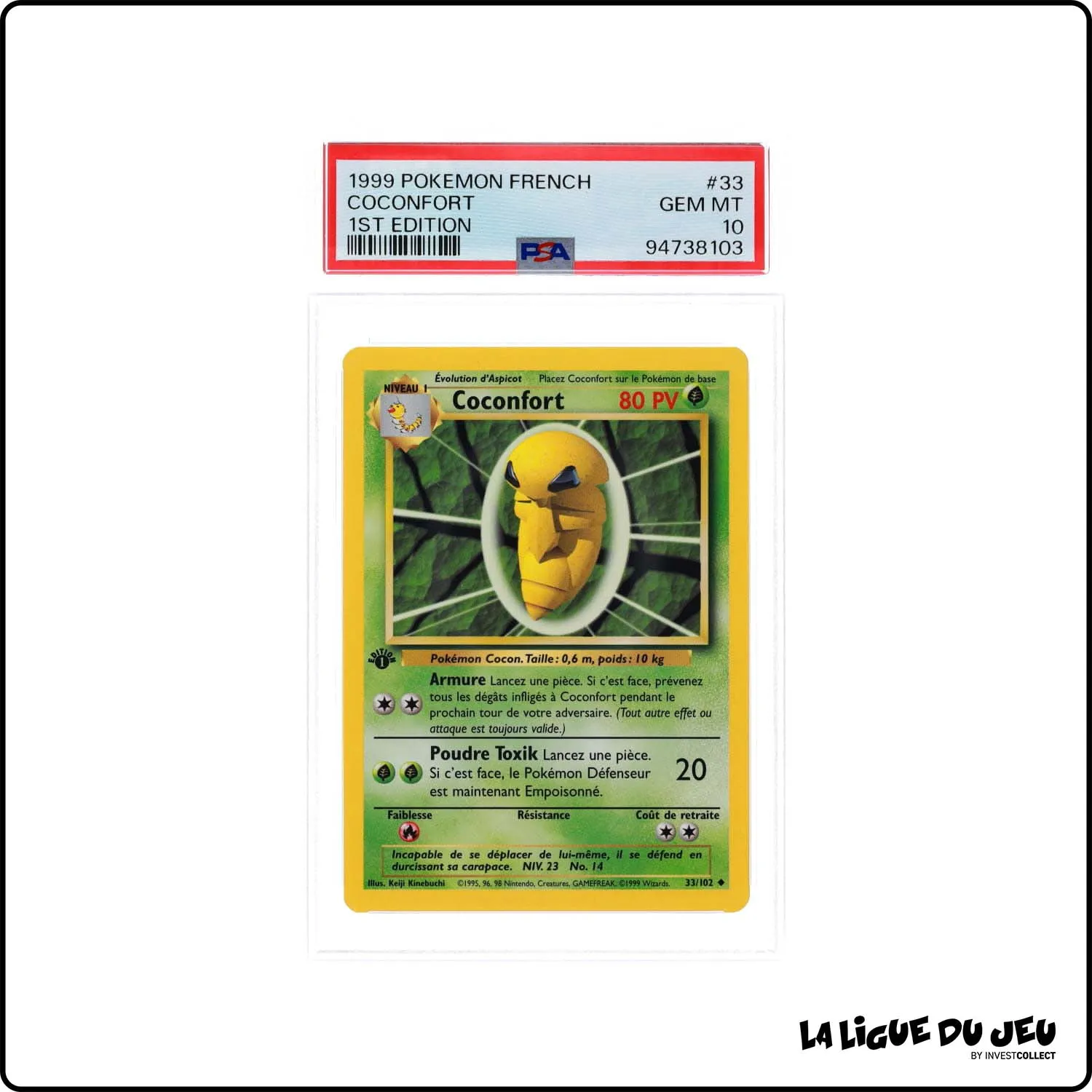 Peu Commune - Pokemon - Set de Base - Coconfort 33/102 - 1er édition - PSA 10 - Français