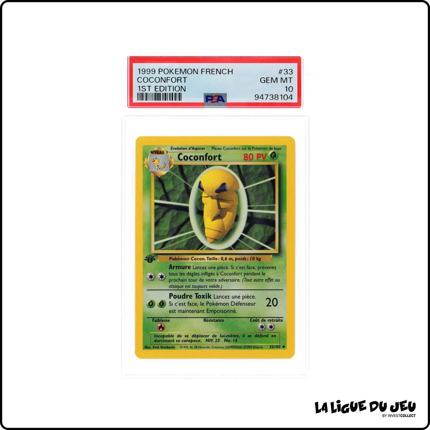 Peu Commune - Pokemon - Set de Base - Coconfort 33/102 - 1er édition - PSA 10 - Français