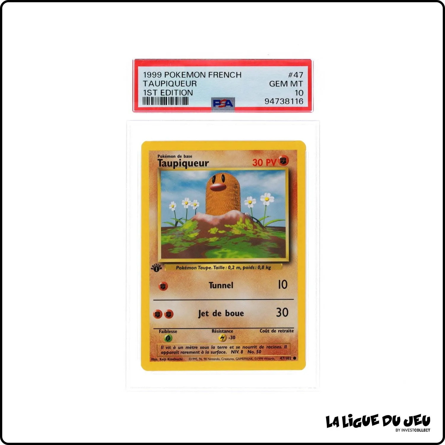 Commune - Pokemon - Set de Base - Taupiqueur 47/102 - 1er édition - PSA 10 - Français