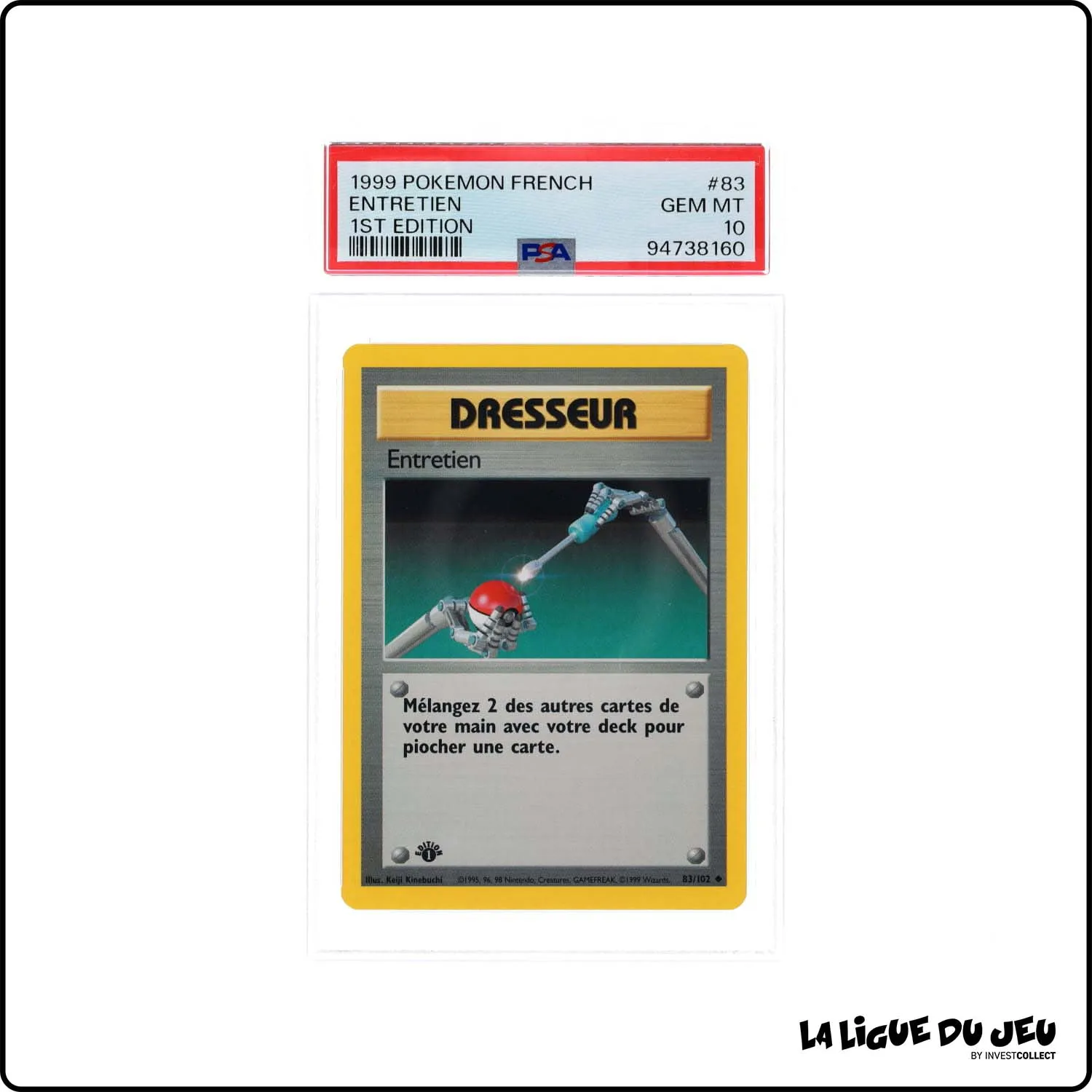 Peu Commune - Pokemon - Set de Base - Entretien 83/102 - 1er édition - PSA 10 - Français