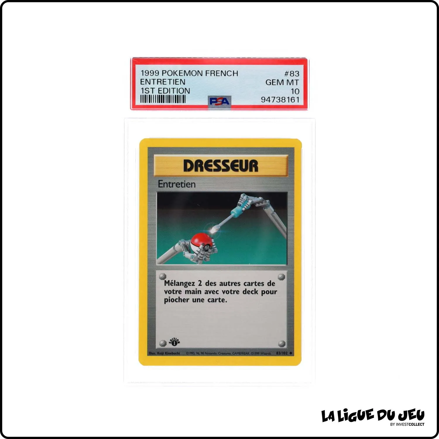 Peu Commune - Pokemon - Set de Base - Entretien 83/102 - 1er édition - PSA 10 - Français