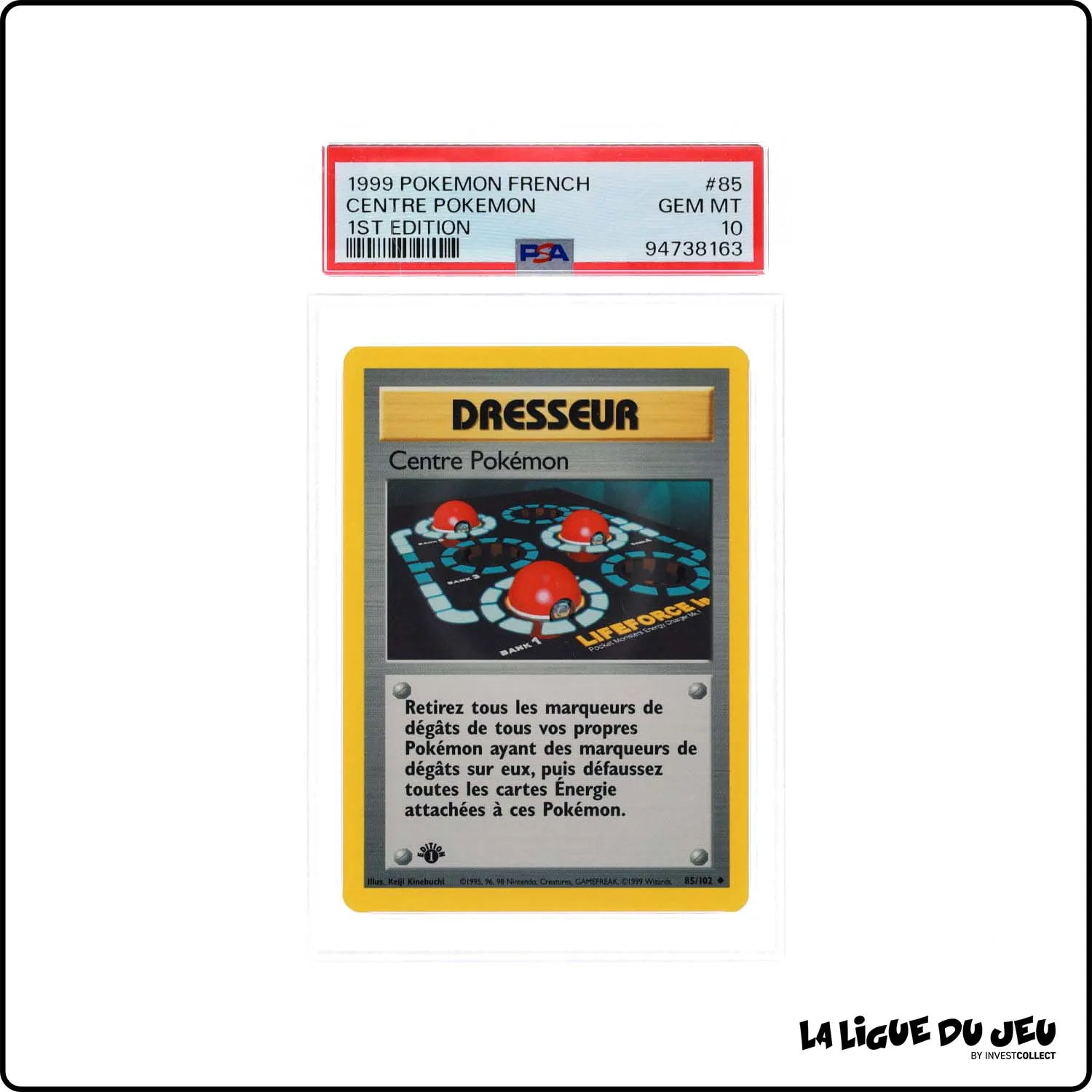 Peu Commune - Pokemon - Set de Base - Centre Pokémon 85/102 - 1er édition - PSA 10 - Français