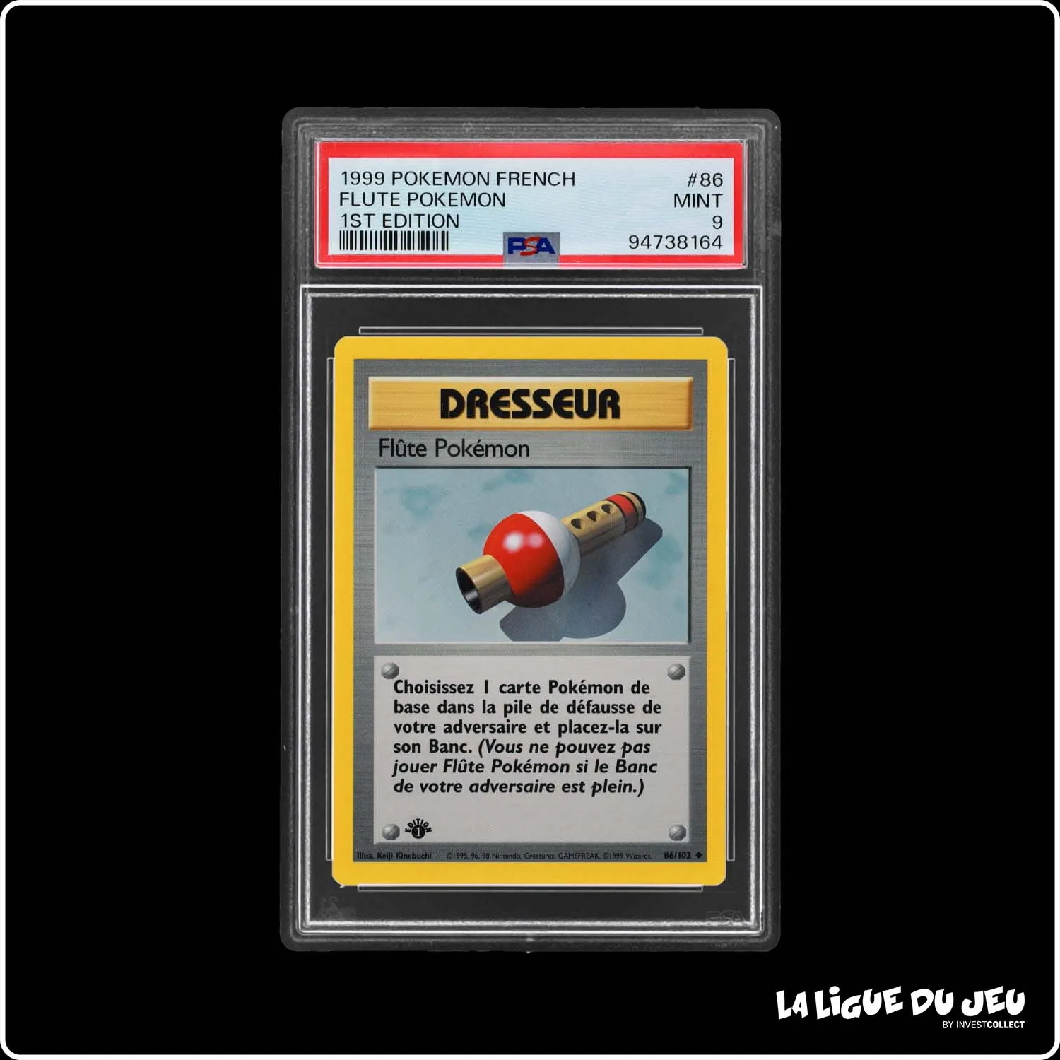 Peu Commune - Pokemon - Set de Base - Flûte Pokémon 86/102 - 1er édition - PSA 10 - Français