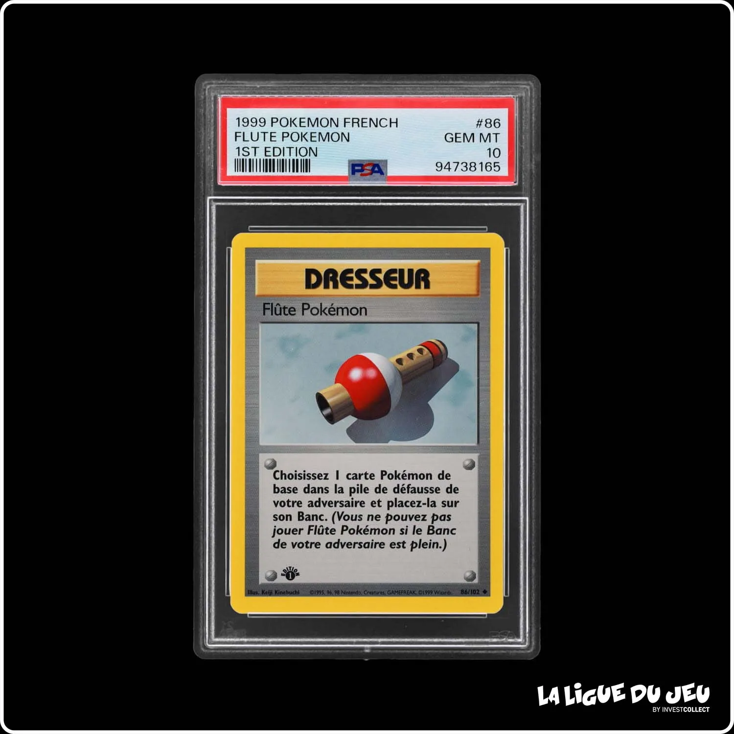 Peu Commune - Pokemon - Set de Base - Flûte Pokémon 86/102 - 1er édition - PSA 10 - Français