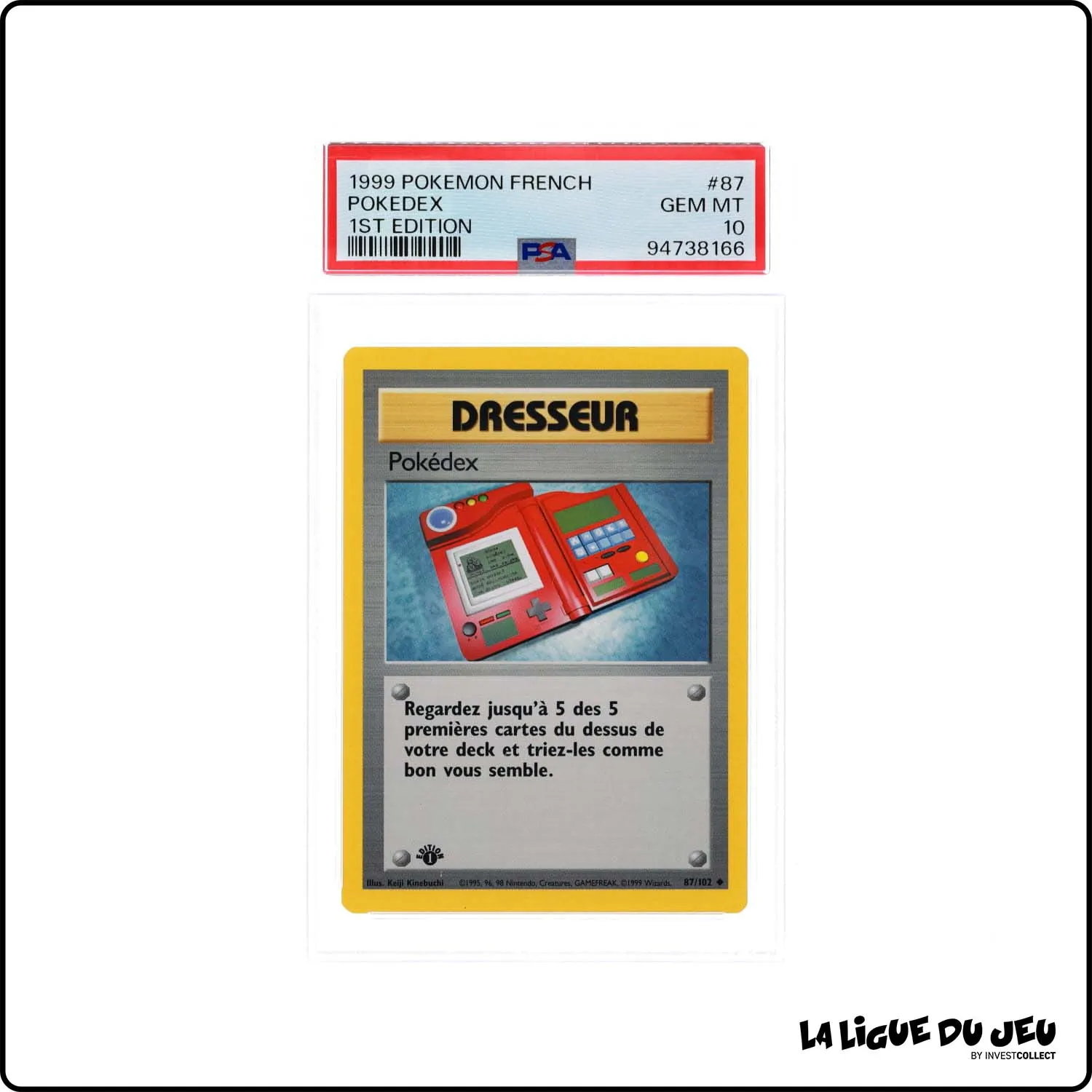 Peu Commune - Pokemon - Set de Base - Pokedex 87/102 - 1er édition - PSA 10 - Français