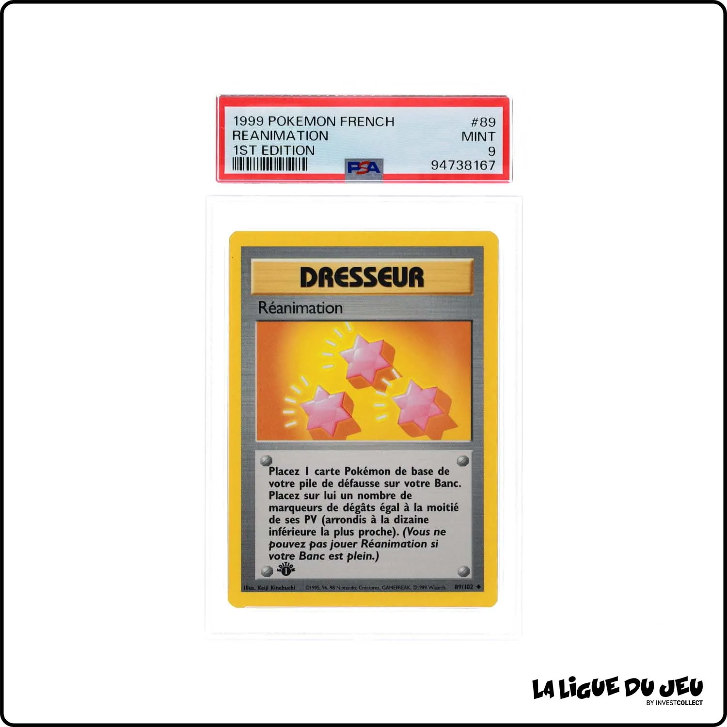 Peu Commune - Pokemon - Set de Base - Réanimation 89/102 - 1er édition - PSA 9 - Français