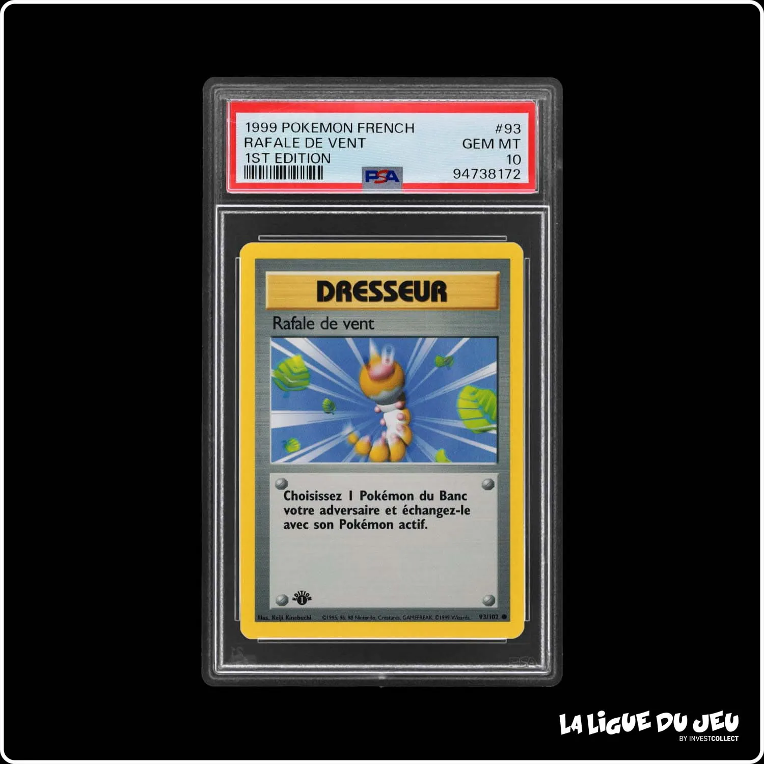 Commune - Pokemon - Set de Base - Rafale de vent 93/102 - 1er édition - PSA 10 - Français