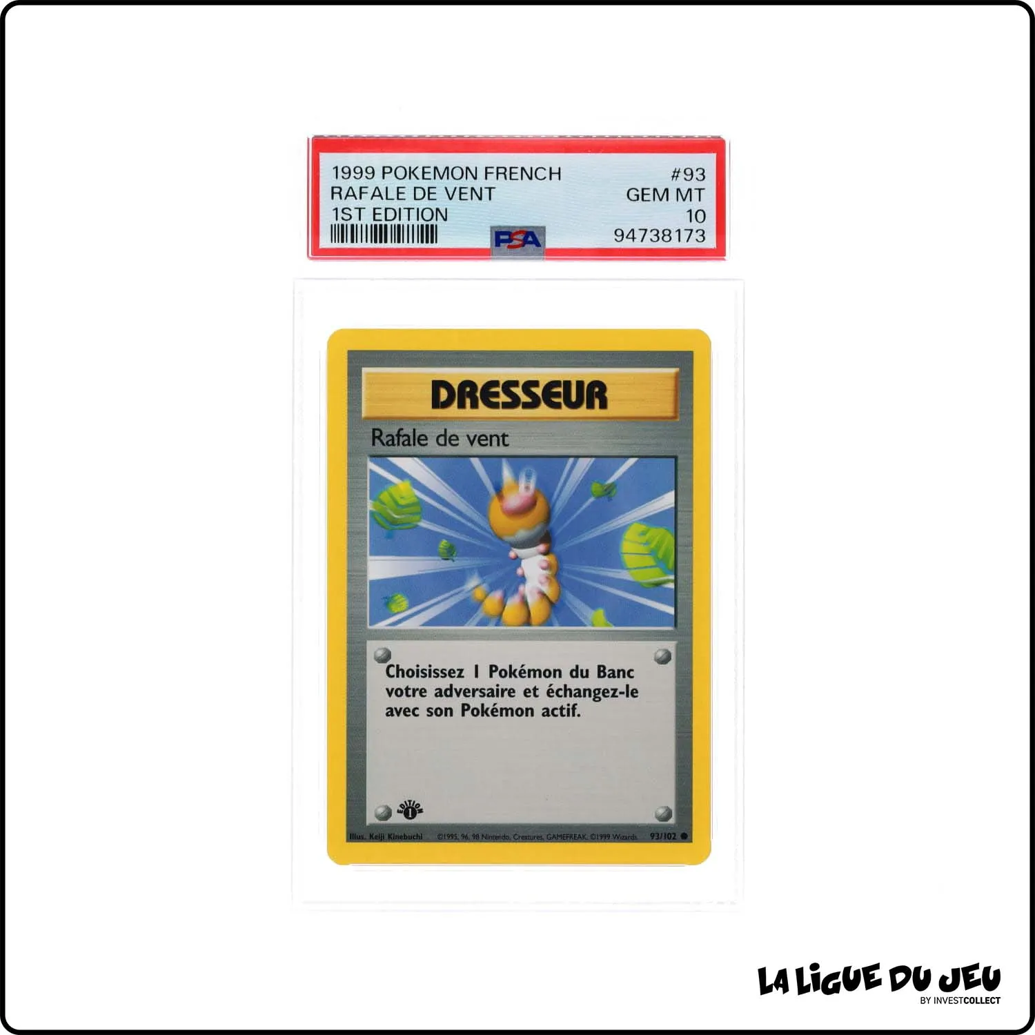 Commune - Pokemon - Set de Base - Rafale de vent 93/102 - 1er édition - PSA 10 - Français