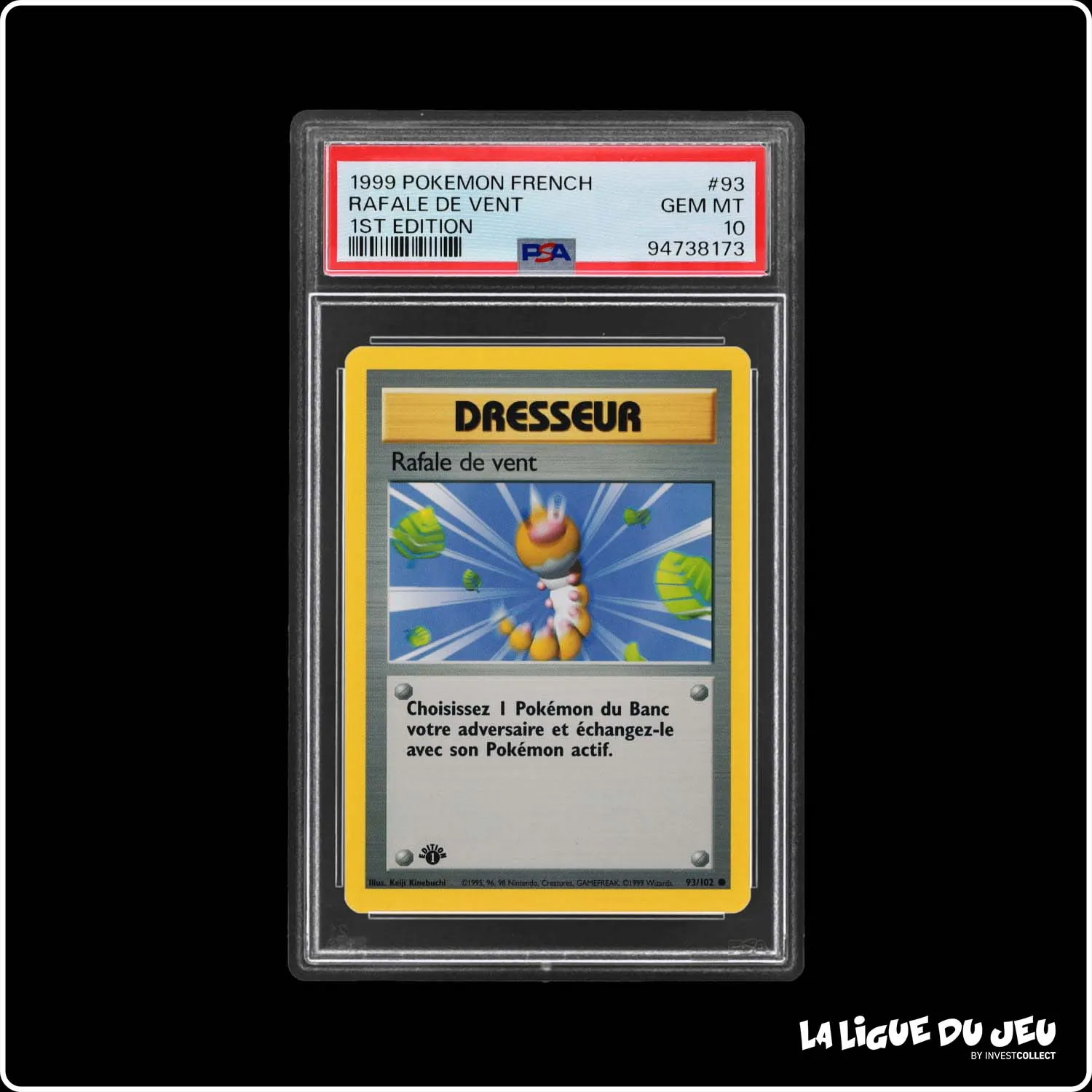 Commune - Pokemon - Set de Base - Rafale de vent 93/102 - 1er édition - PSA 10 - Français