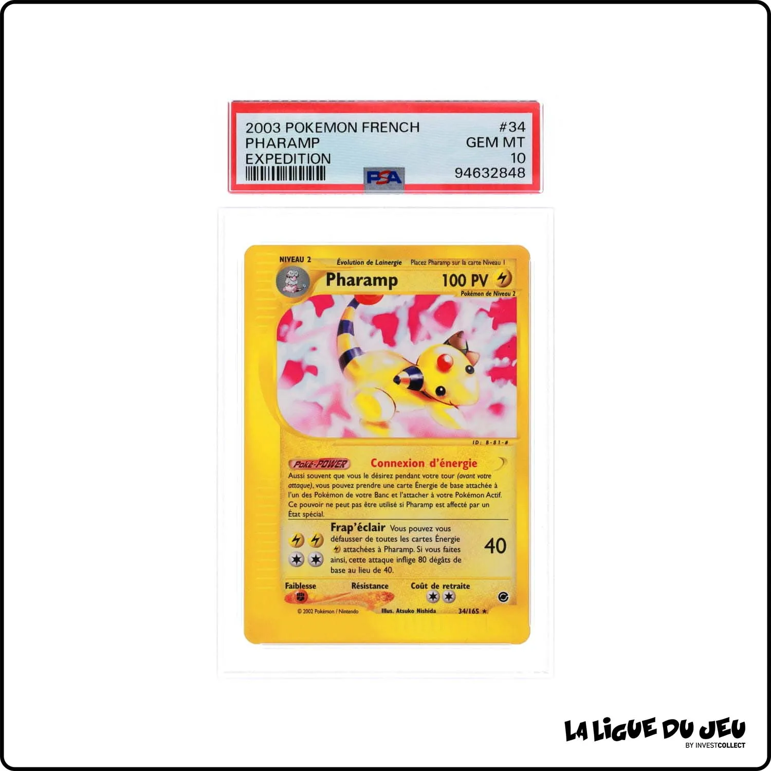 Rare - Pokemon - Expedition - Pharamp 34/165 - PSA 10 - Français