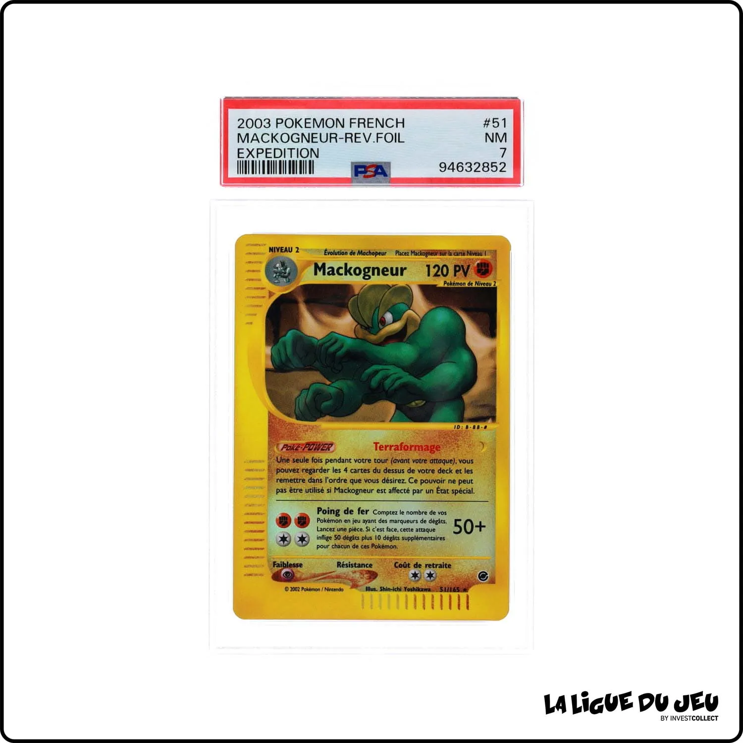 Rare - Pokemon - Expedition - Mackogneur 51/165 - Reverse Foil - PSA 7 - Français