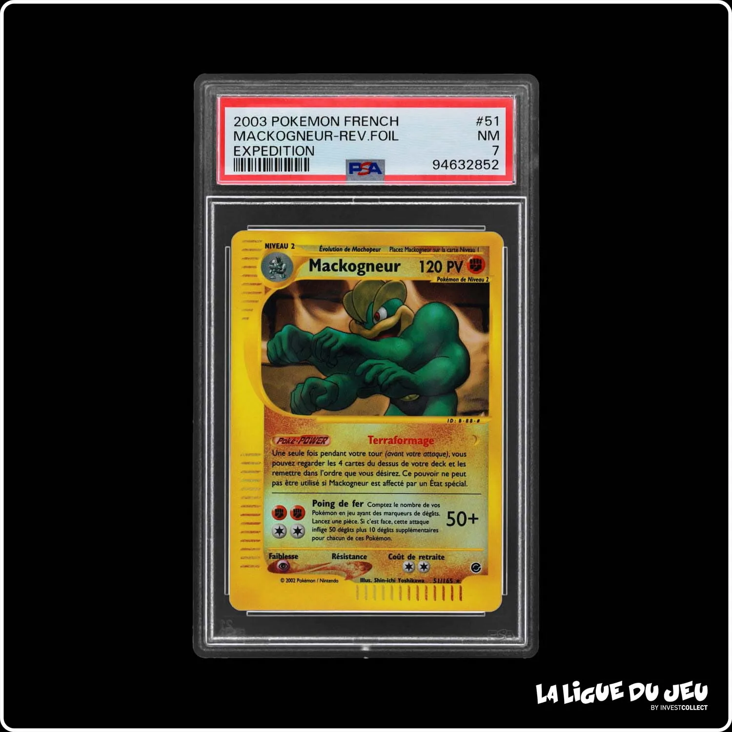 Rare - Pokemon - Expedition - Mackogneur 51/165 - Reverse Foil - PSA 7 - Français