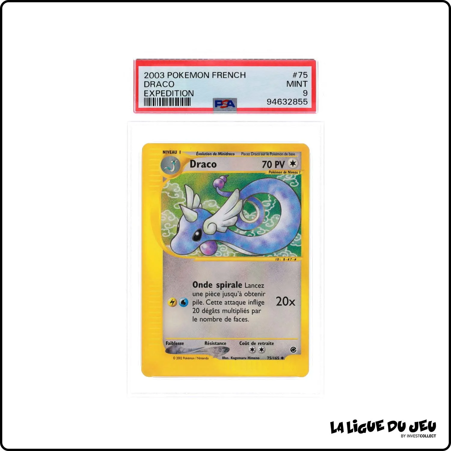 Peu Commune - Pokemon - Expedition - Draco 75/165 - PSA 9 - Français