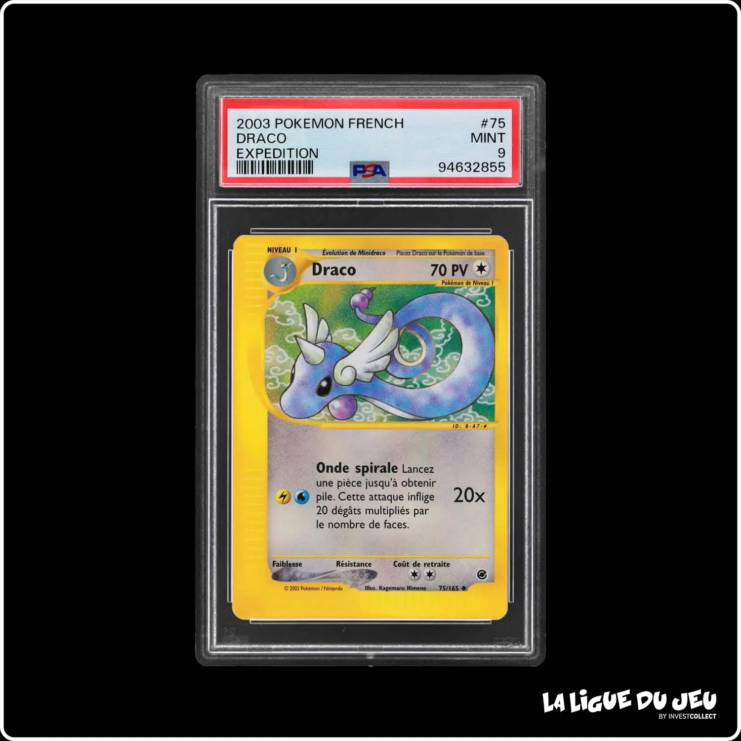 Peu Commune - Pokemon - Expedition - Draco 75/165 - PSA 9 - Français