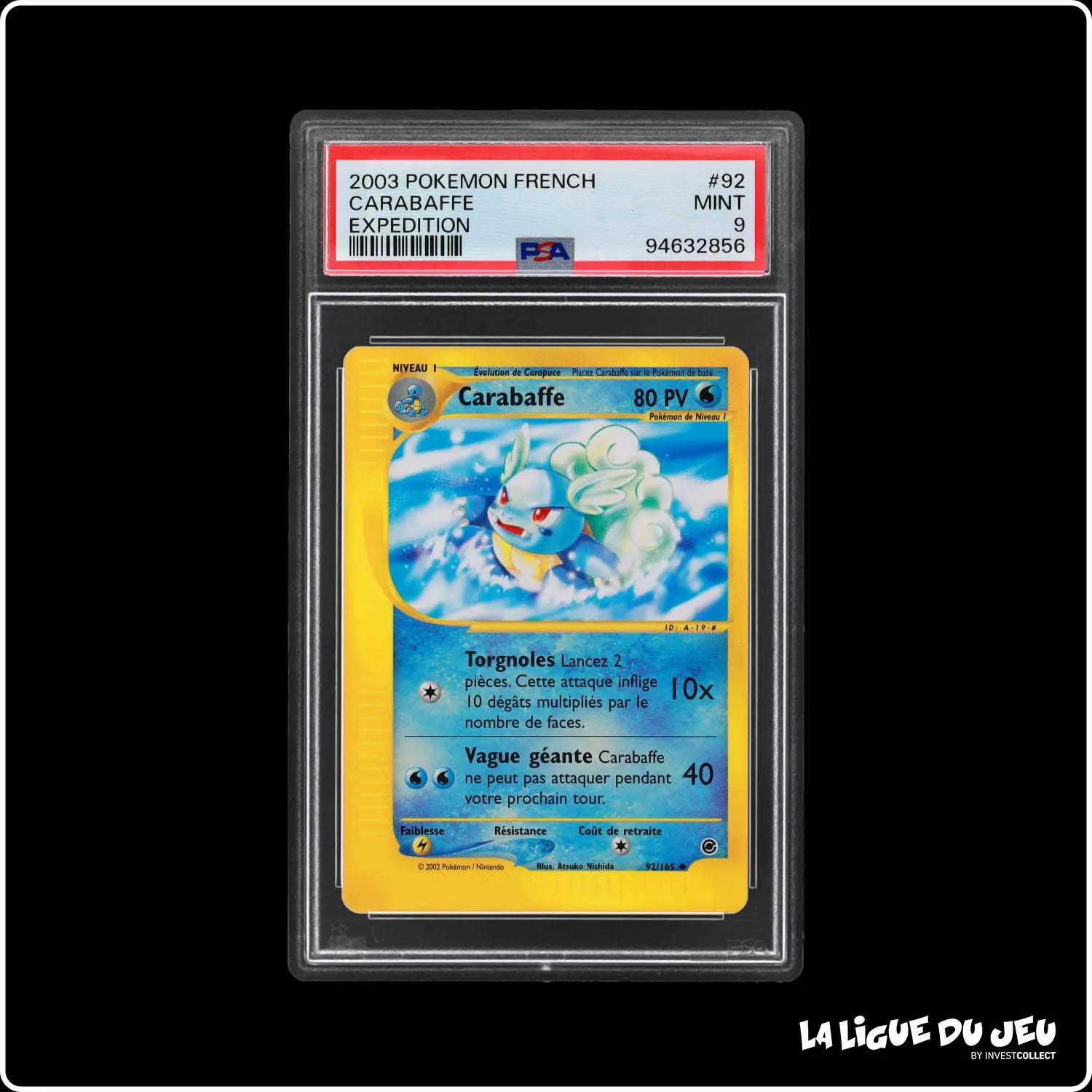 Peu Commune - Pokemon - Expedition - Carabaffe 92/165 - PSA 9 - Français