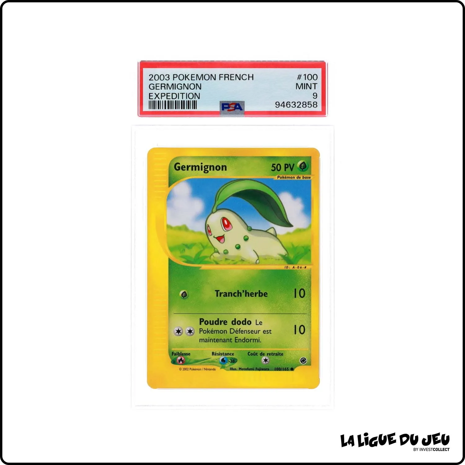 Commune - Pokemon - Expedition - Germignon 100/165 - PSA 9 - Français