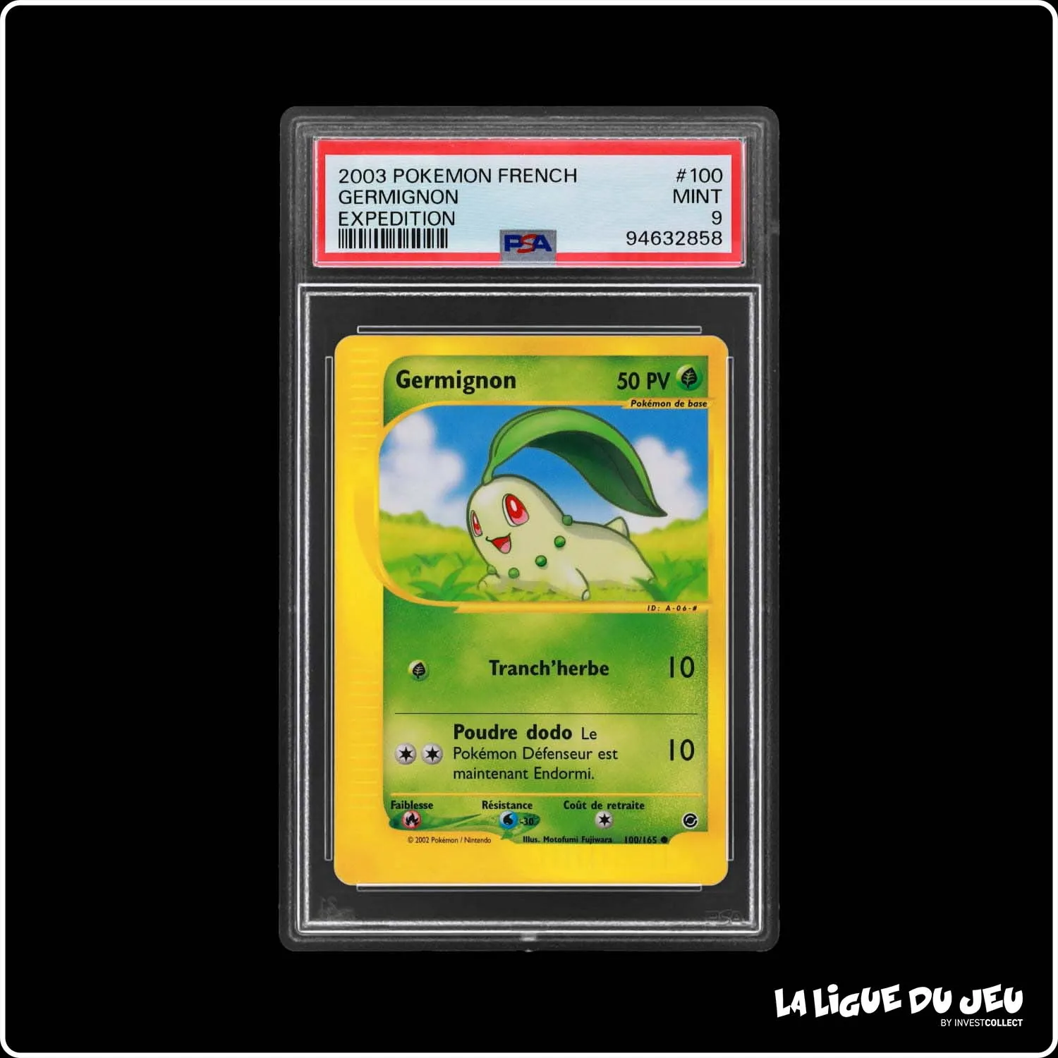 Commune - Pokemon - Expedition - Germignon 100/165 - PSA 9 - Français