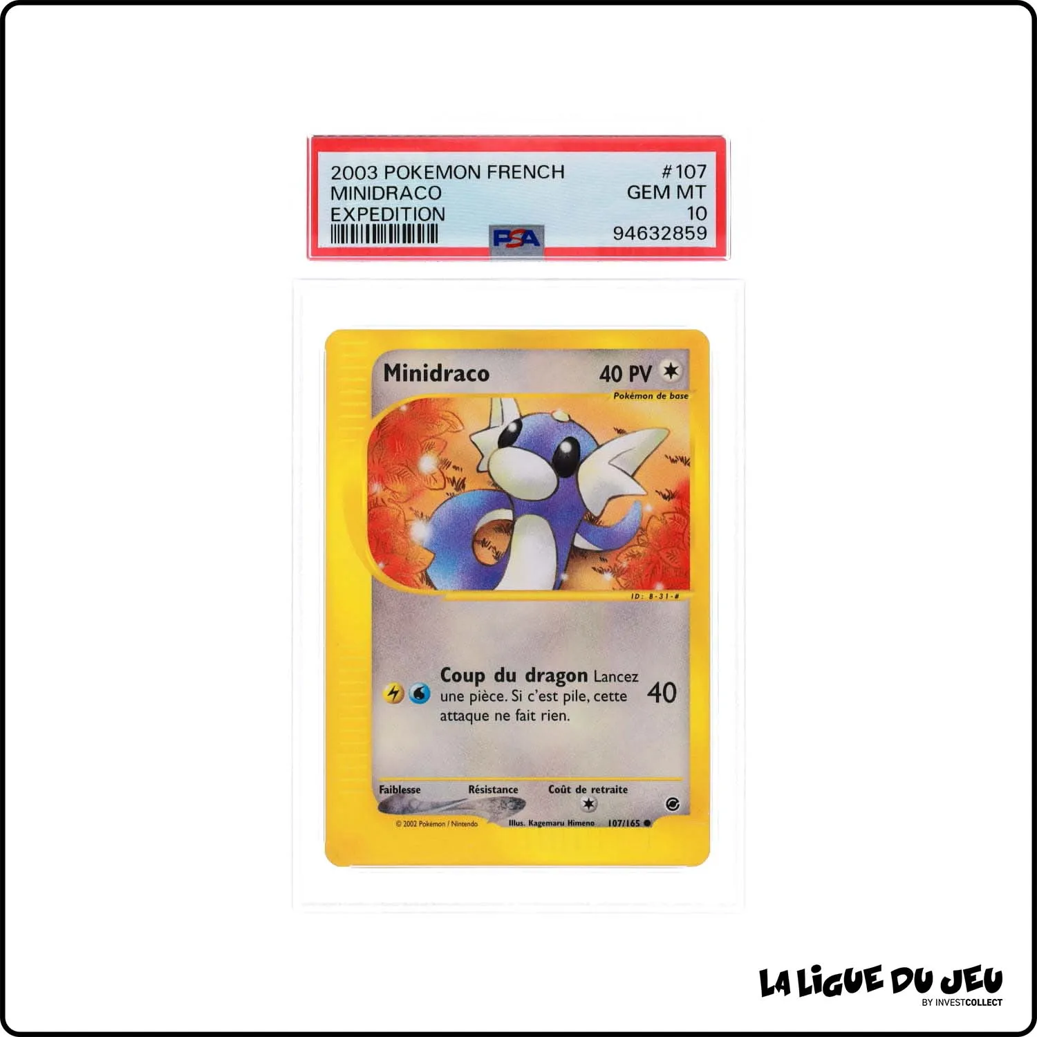 Commune - Pokemon - Expedition - Minidraco 107/165 - PSA 10 - Français