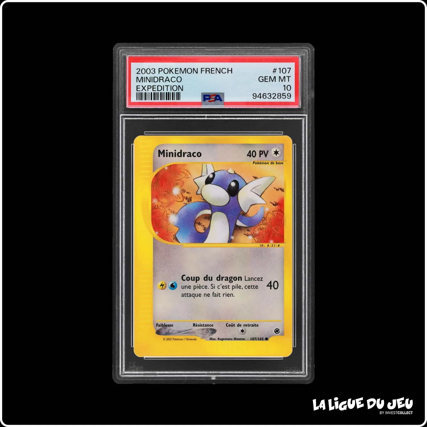 Commune - Pokemon - Expedition - Minidraco 107/165 - PSA 10 - Français