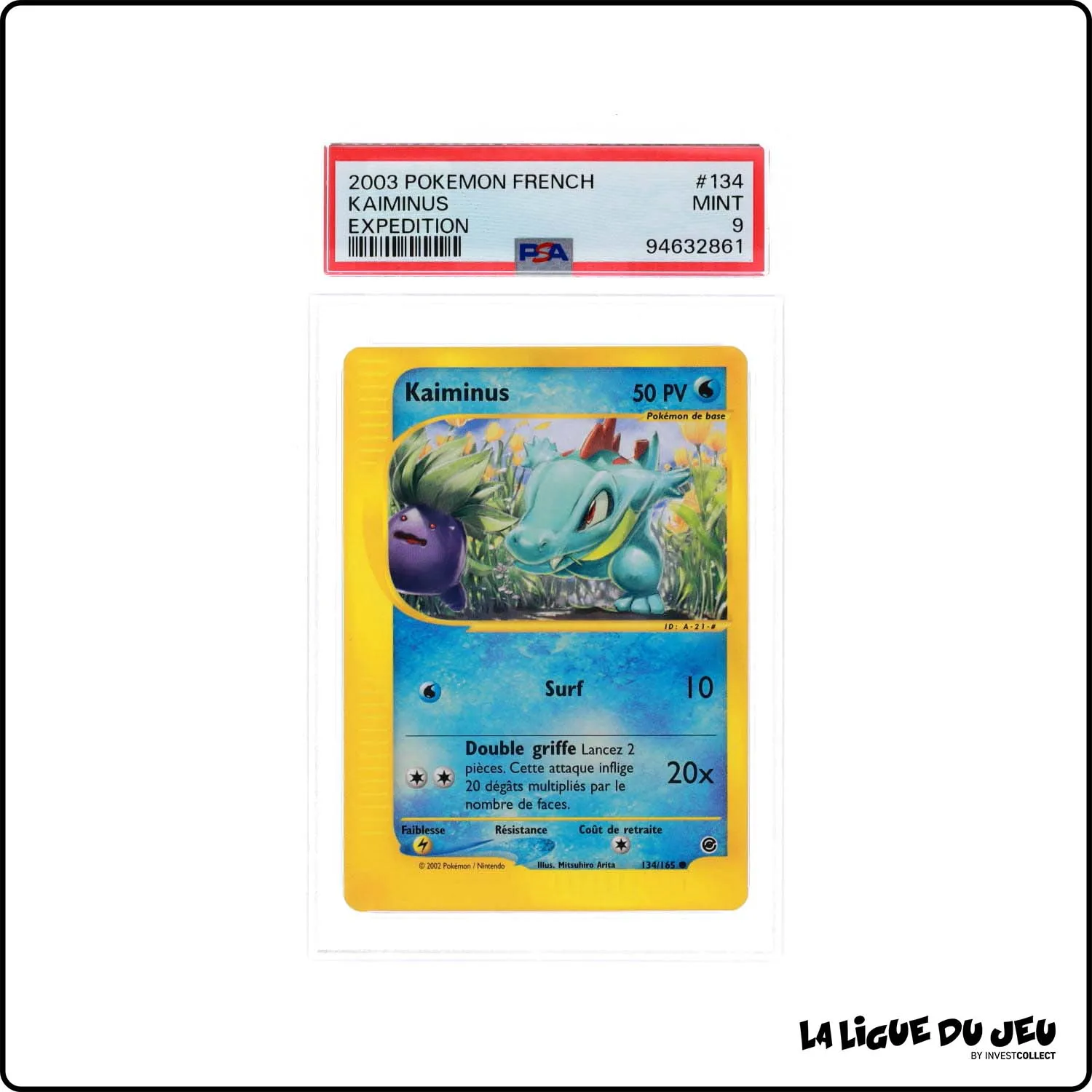 Commune - Pokemon - Expedition - Kaiminus 134/165 - PSA 9 - Français