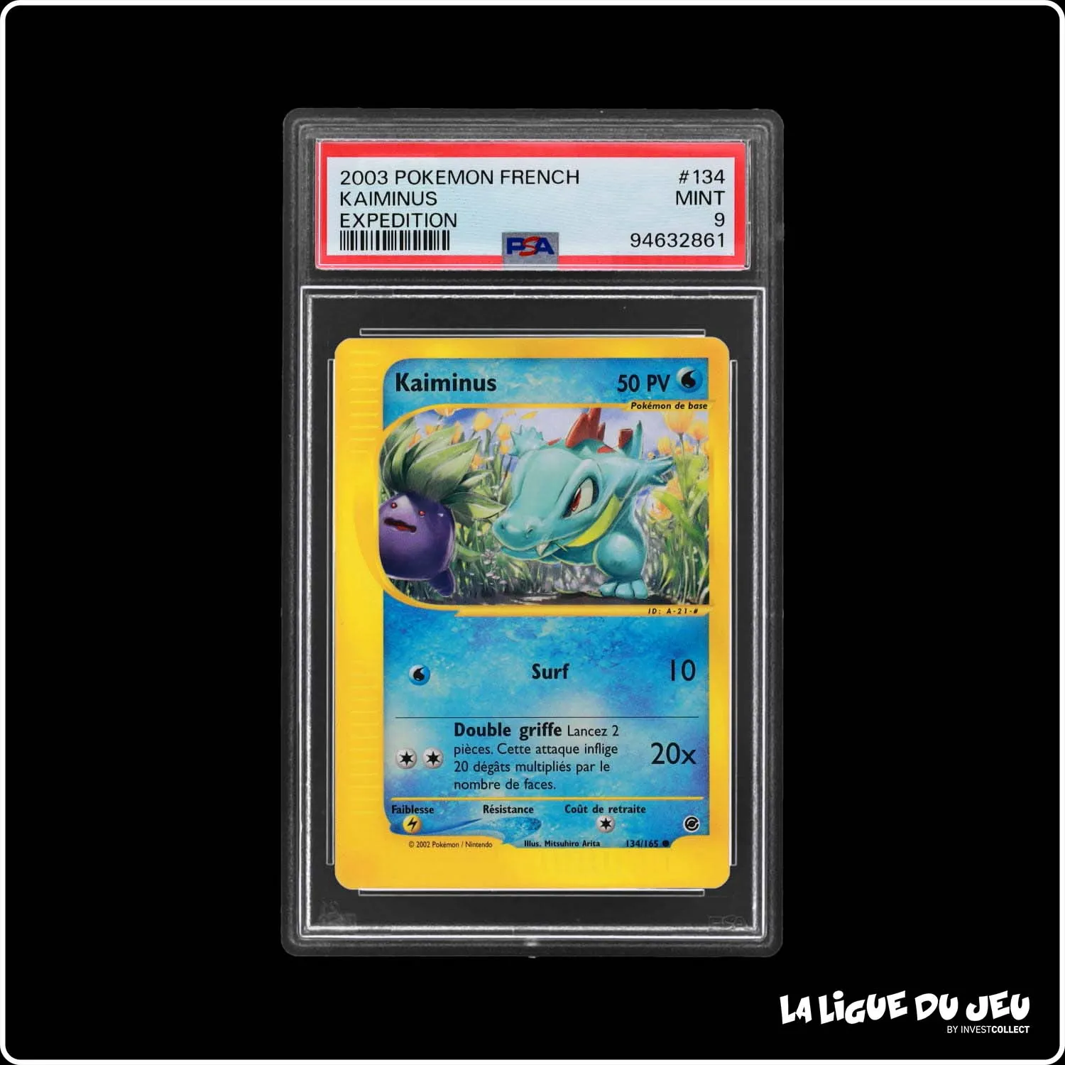 Commune - Pokemon - Expedition - Kaiminus 134/165 - PSA 9 - Français