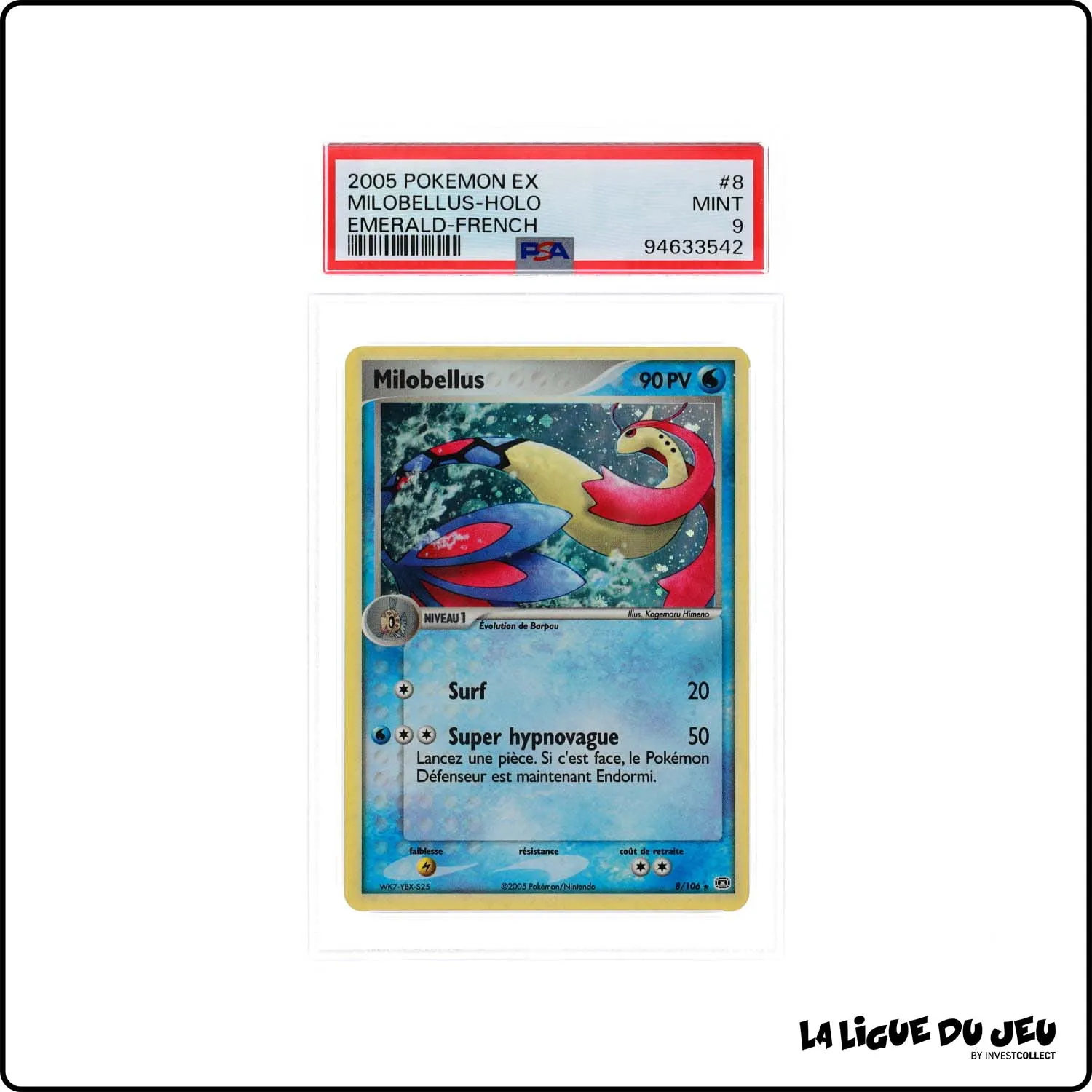 Holo - Pokemon - Émeraude - Milobellus 8/106 - PSA 9 - Français